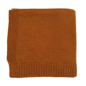 Didi Merino Wool Jersey Knit Baby Blanket (Rust)