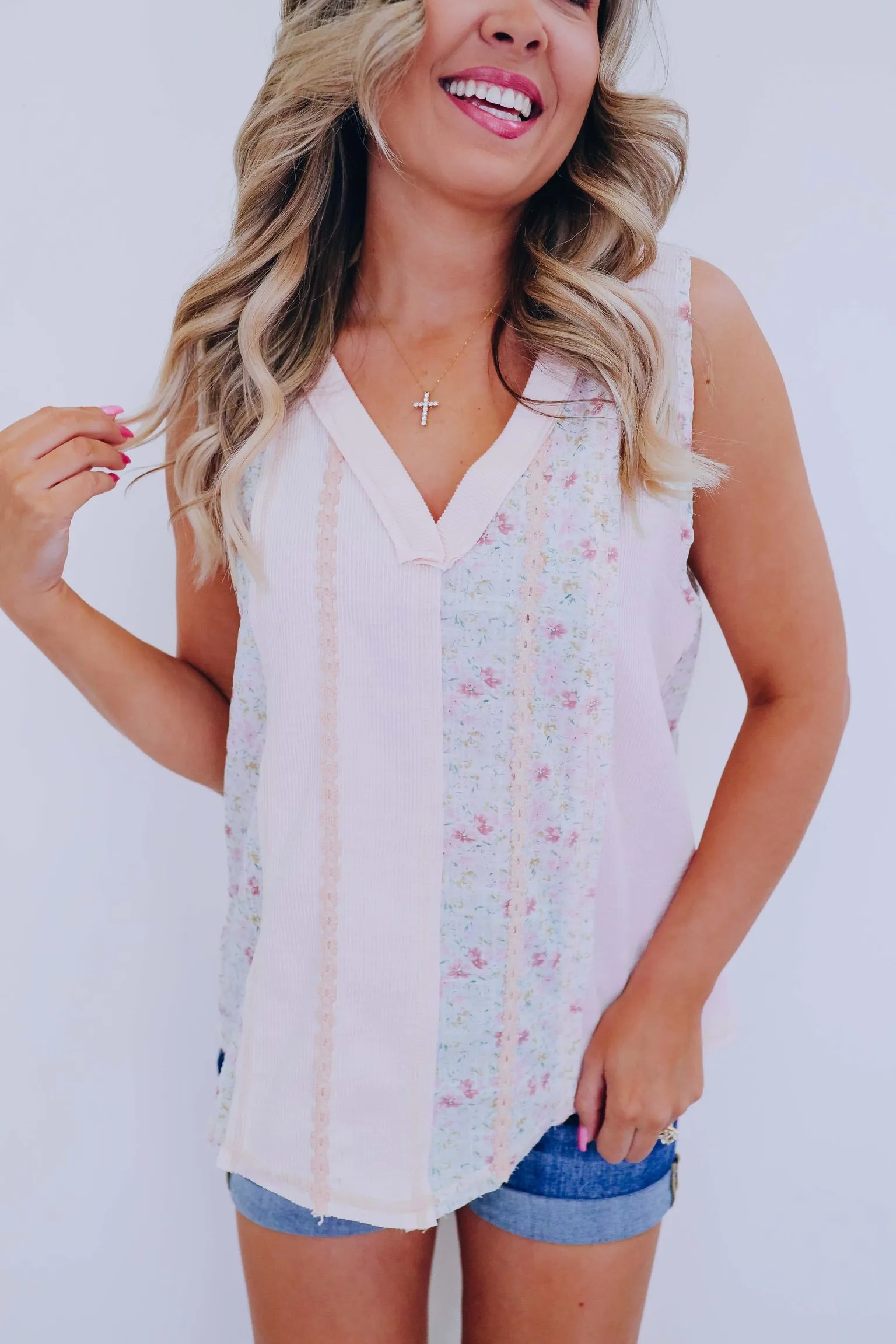 Divine Detail Floral Chiffon Tank Top By POL - 2 Colors