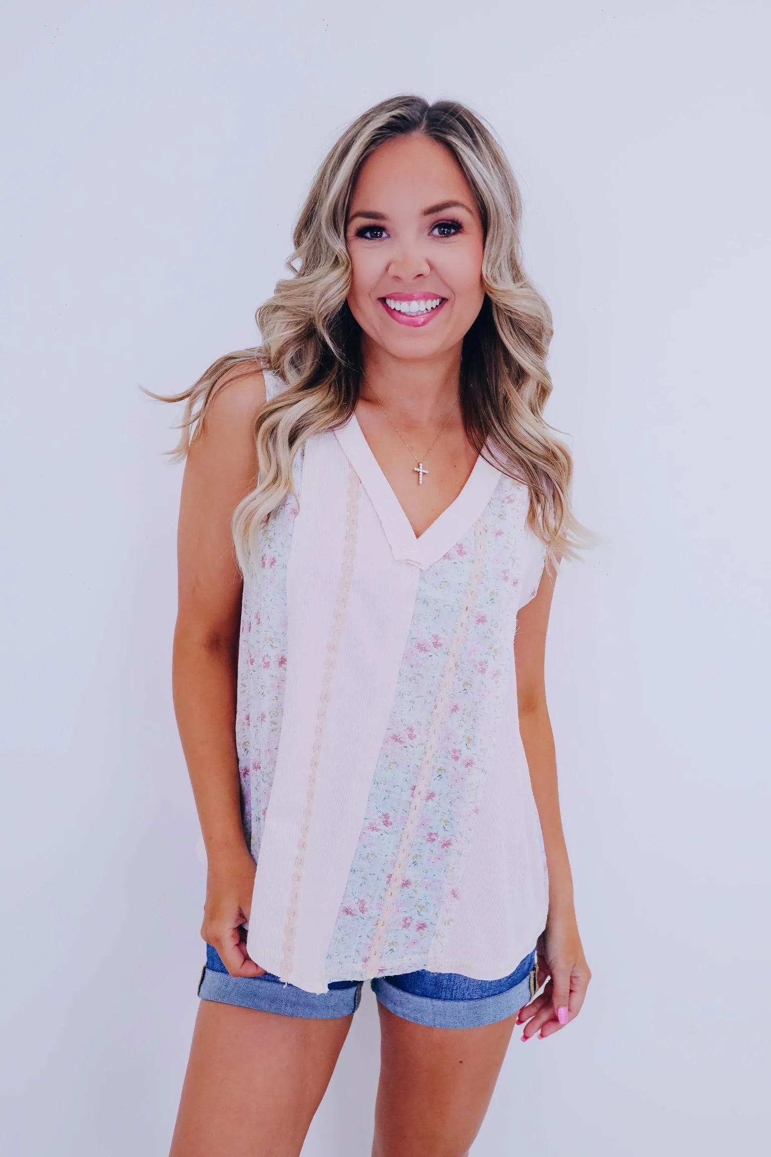 Divine Detail Floral Chiffon Tank Top By POL - 2 Colors