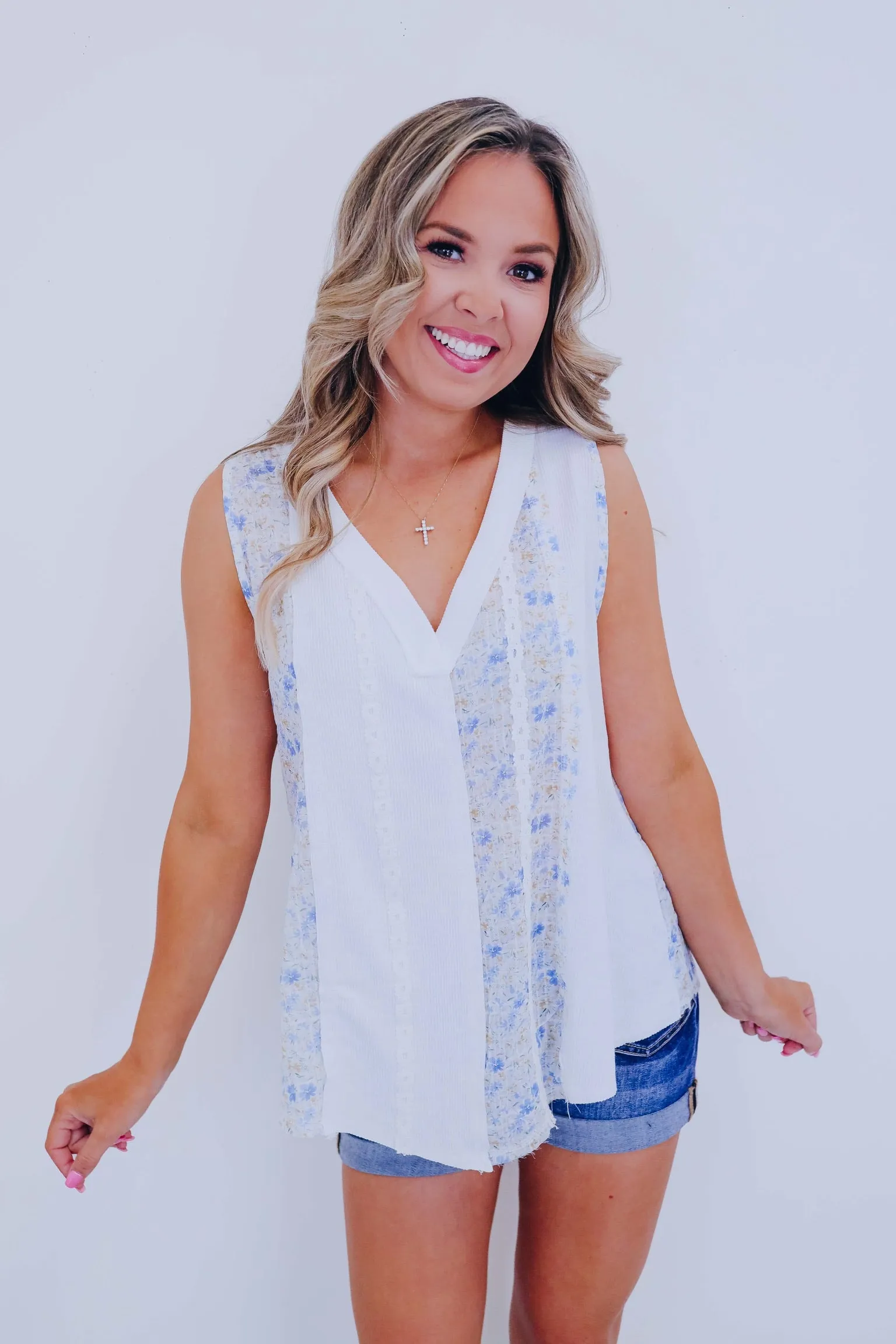 Divine Detail Floral Chiffon Tank Top By POL - 2 Colors