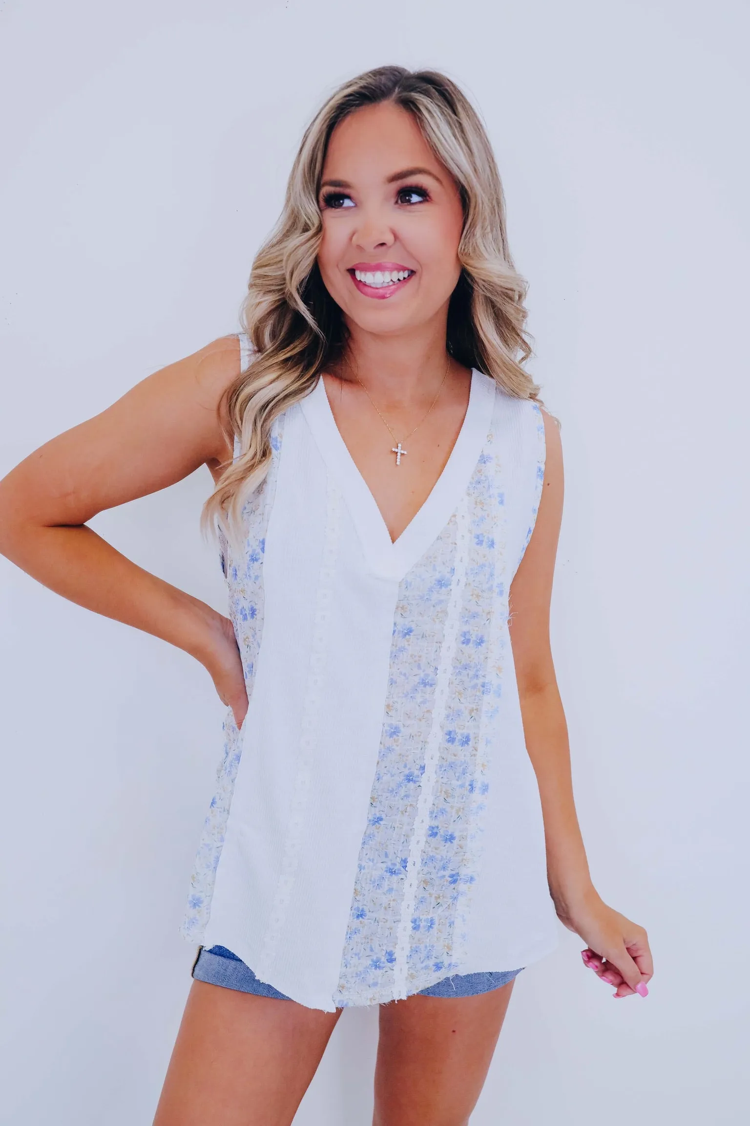 Divine Detail Floral Chiffon Tank Top By POL - 2 Colors