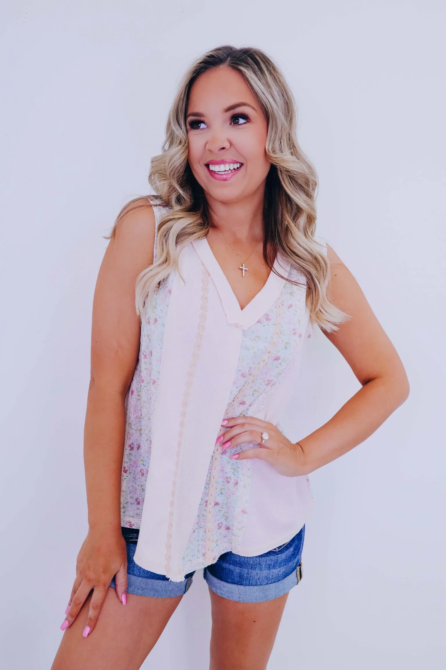 Divine Detail Floral Chiffon Tank Top By POL - 2 Colors