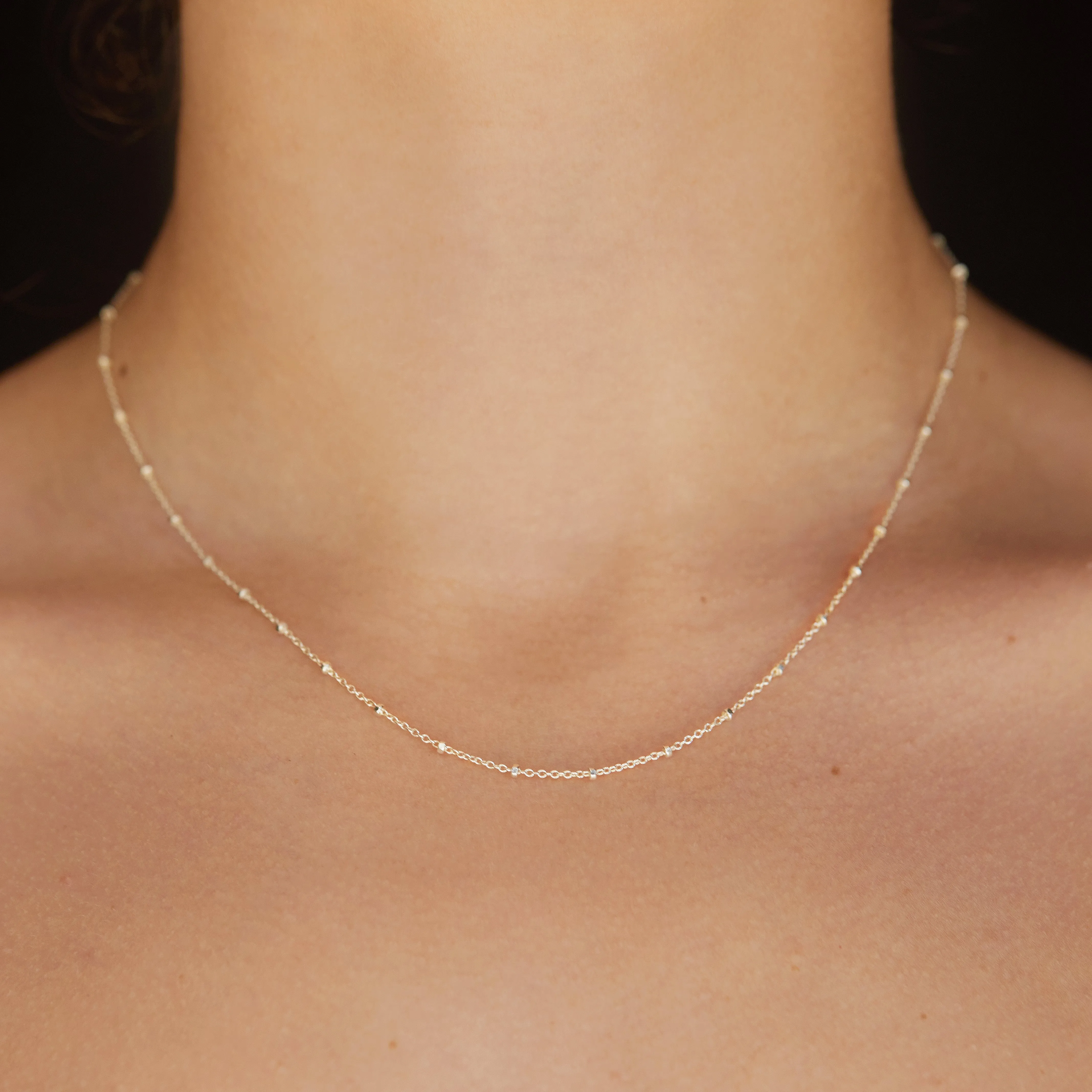 Dot Chain Choker - Sterling Silver