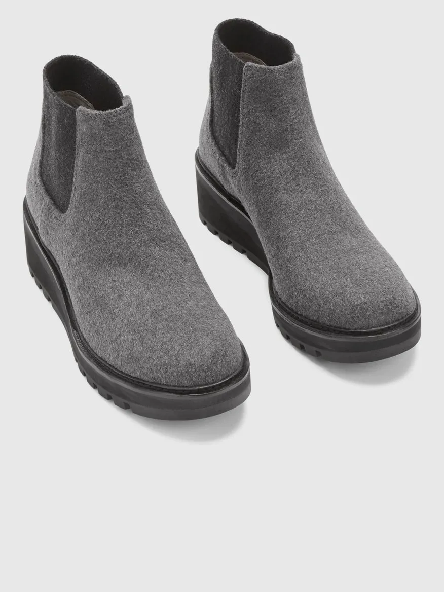EILEEN FISHER CHELSEA FLEECE WEDGE WEDGE HEEL BOOTIES