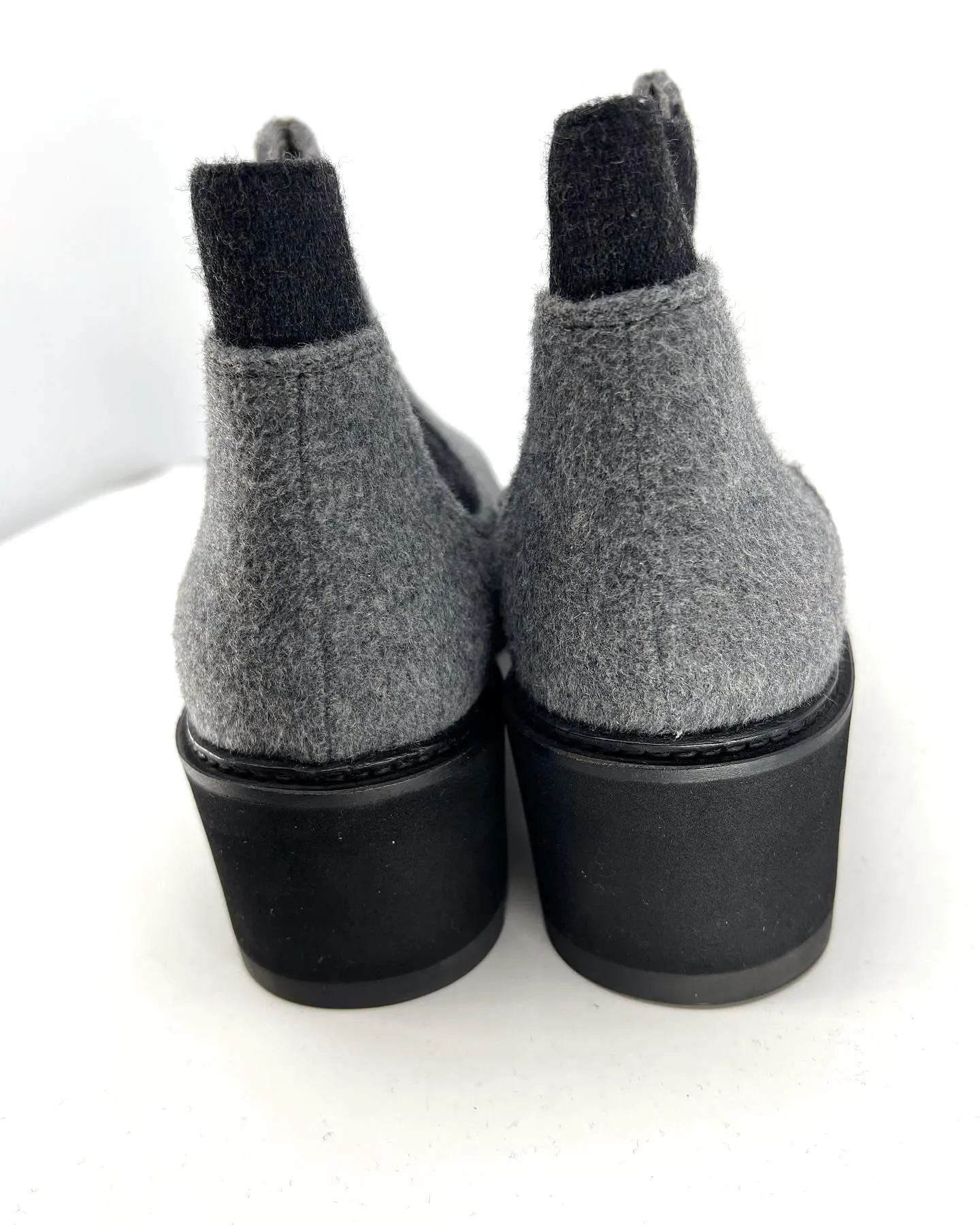EILEEN FISHER CHELSEA FLEECE WEDGE WEDGE HEEL BOOTIES