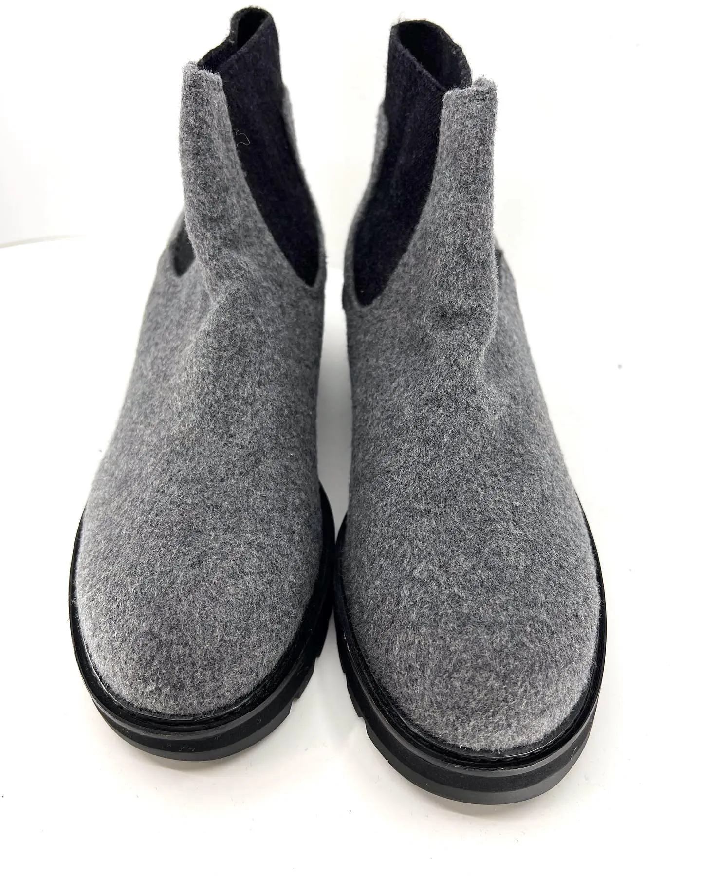 EILEEN FISHER CHELSEA FLEECE WEDGE WEDGE HEEL BOOTIES