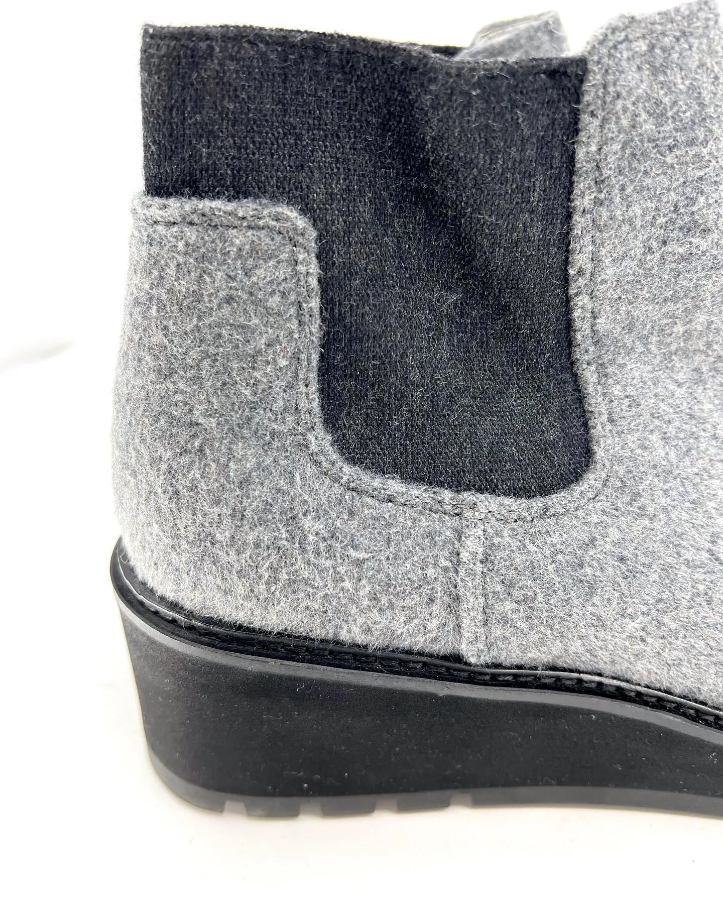 EILEEN FISHER CHELSEA FLEECE WEDGE WEDGE HEEL BOOTIES