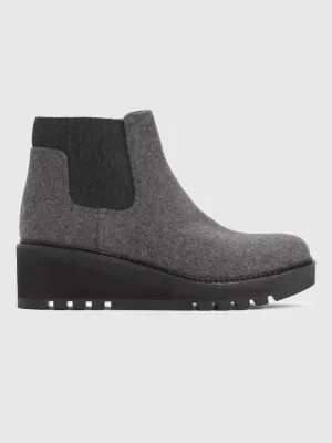EILEEN FISHER CHELSEA FLEECE WEDGE WEDGE HEEL BOOTIES