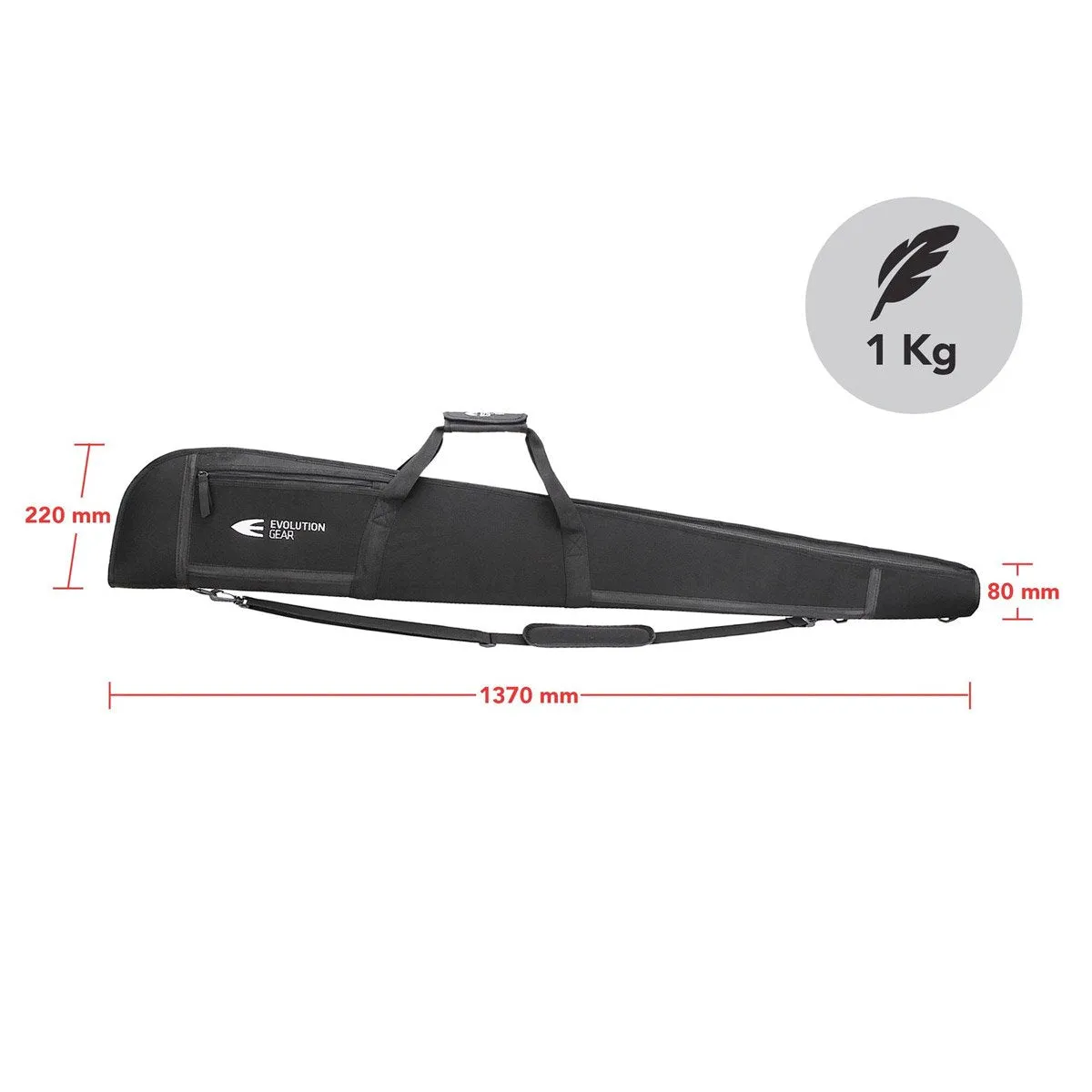 Evolution Gear 53 Inch Shotgun Soft Case Bag with 1680D Tough Fabric Black