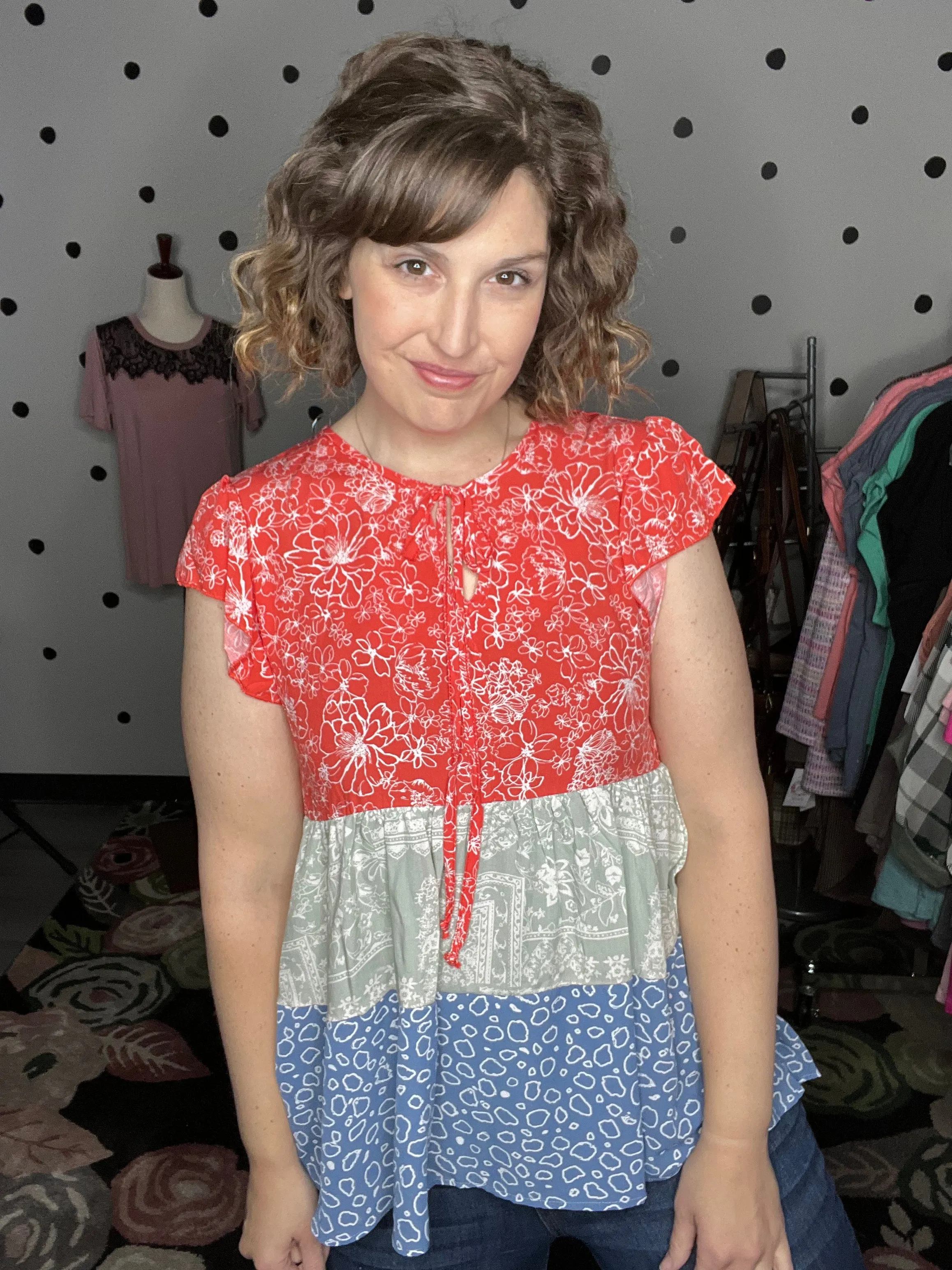 Floral Babydoll Tiered Woven Top