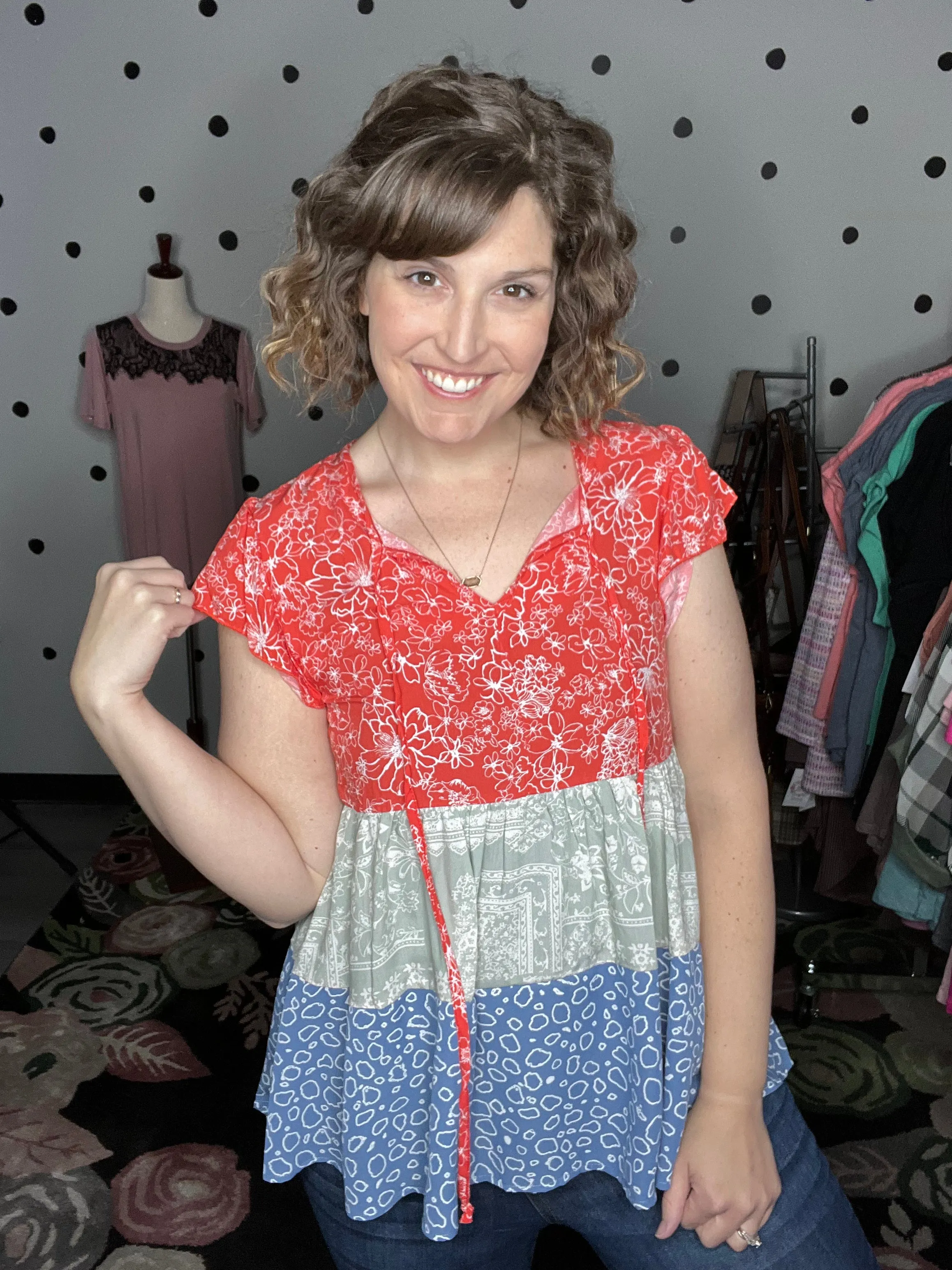 Floral Babydoll Tiered Woven Top