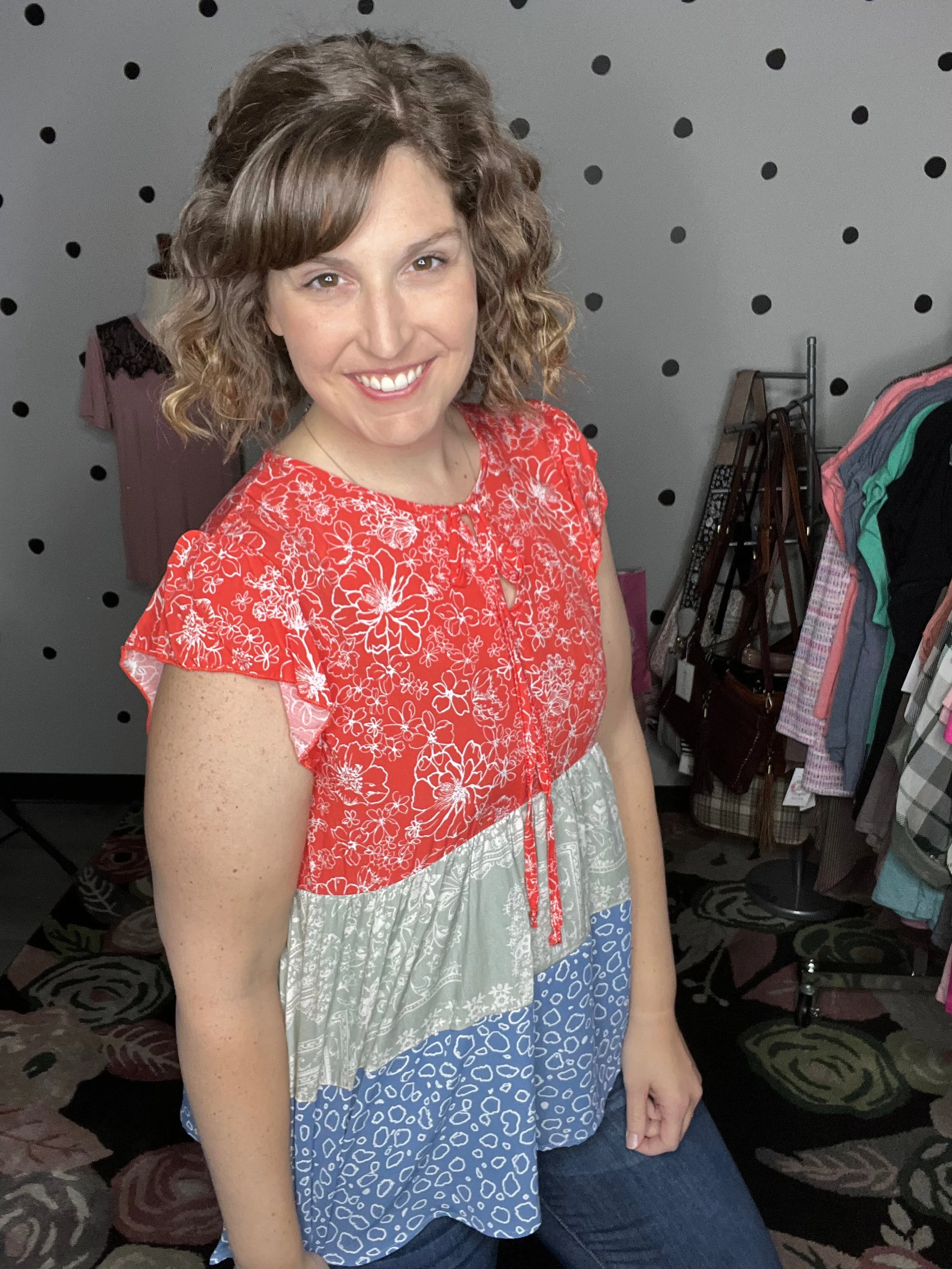 Floral Babydoll Tiered Woven Top