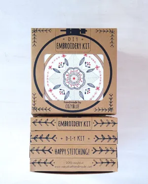 Floral MandalaEmbroidery Kit by Cozy Blue