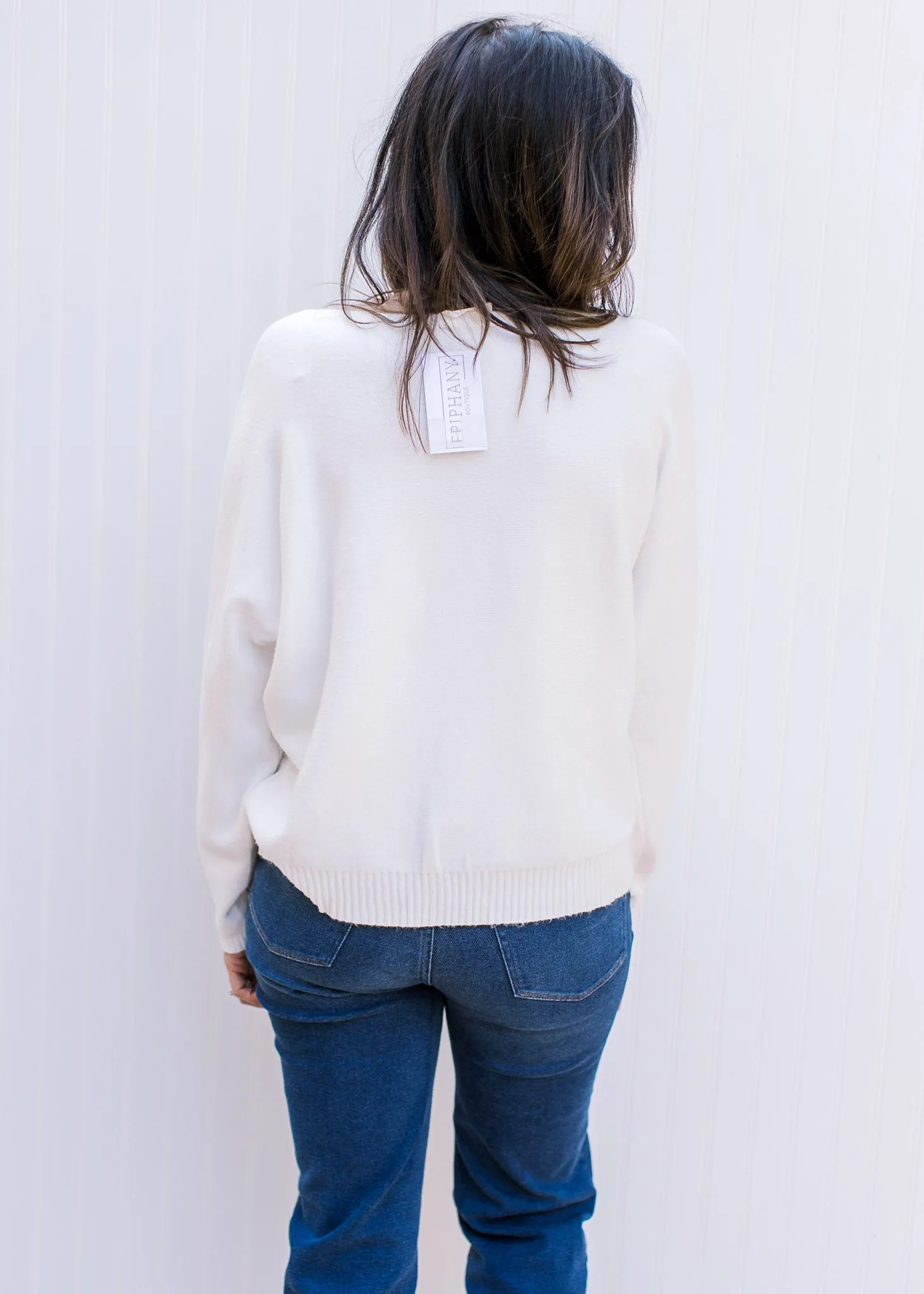 Flowers on White Sweater