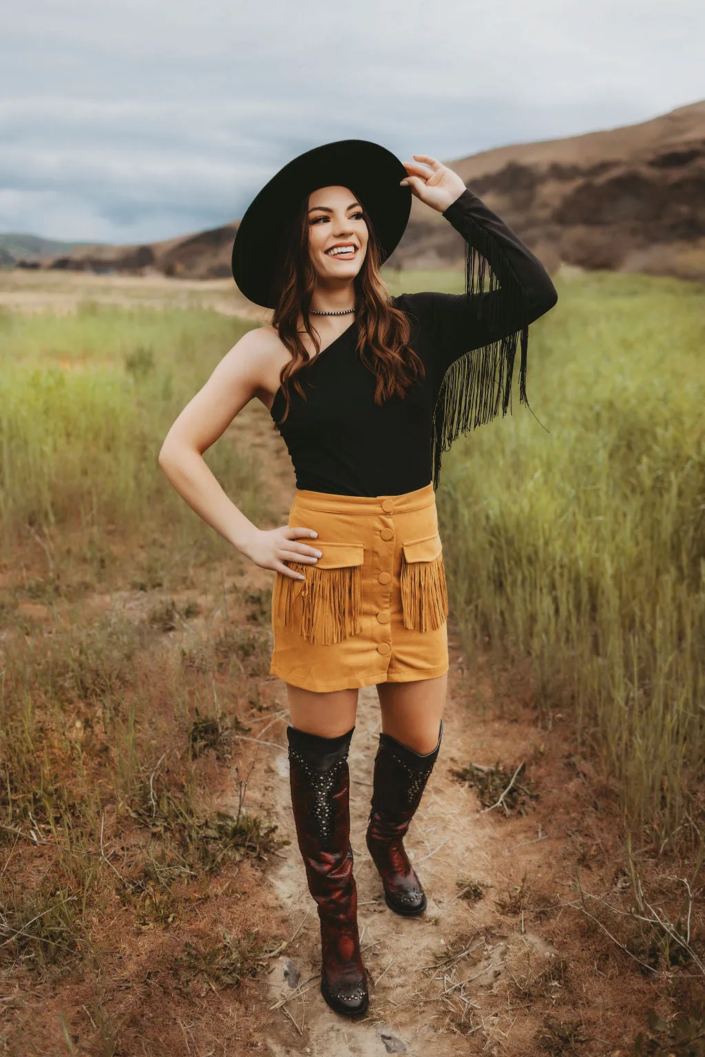 Foxy Faux Suede Mini Skirt