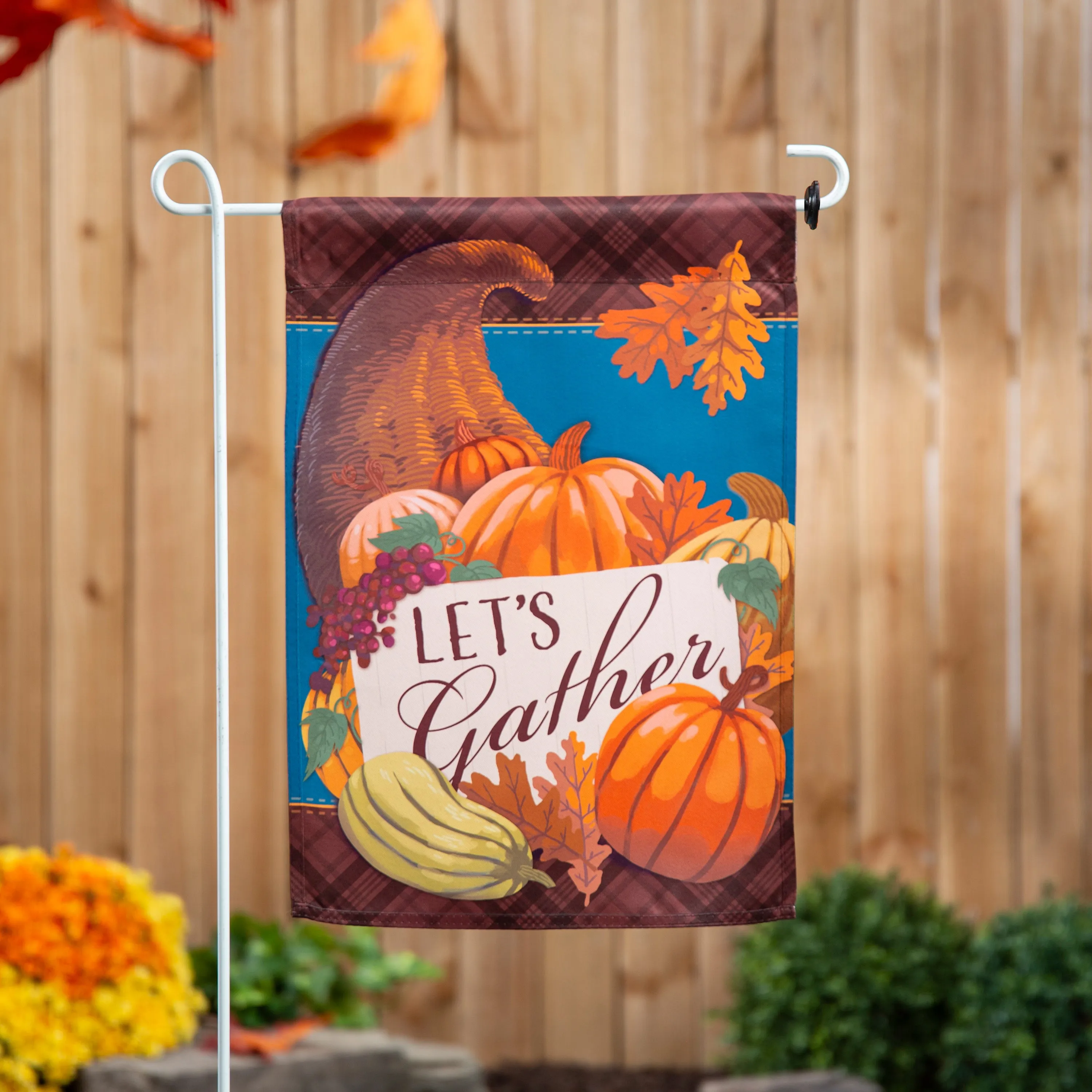Gather Cornucopia Suede Garden Flag,14s12034