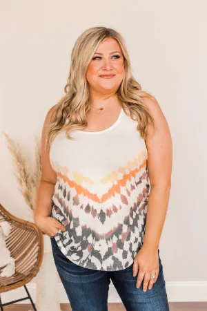 Get What I Fantasize Tie Dye Tank- Ivory