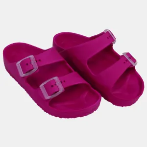 Girls Rubber Slippers – Fuchsia Jet Design