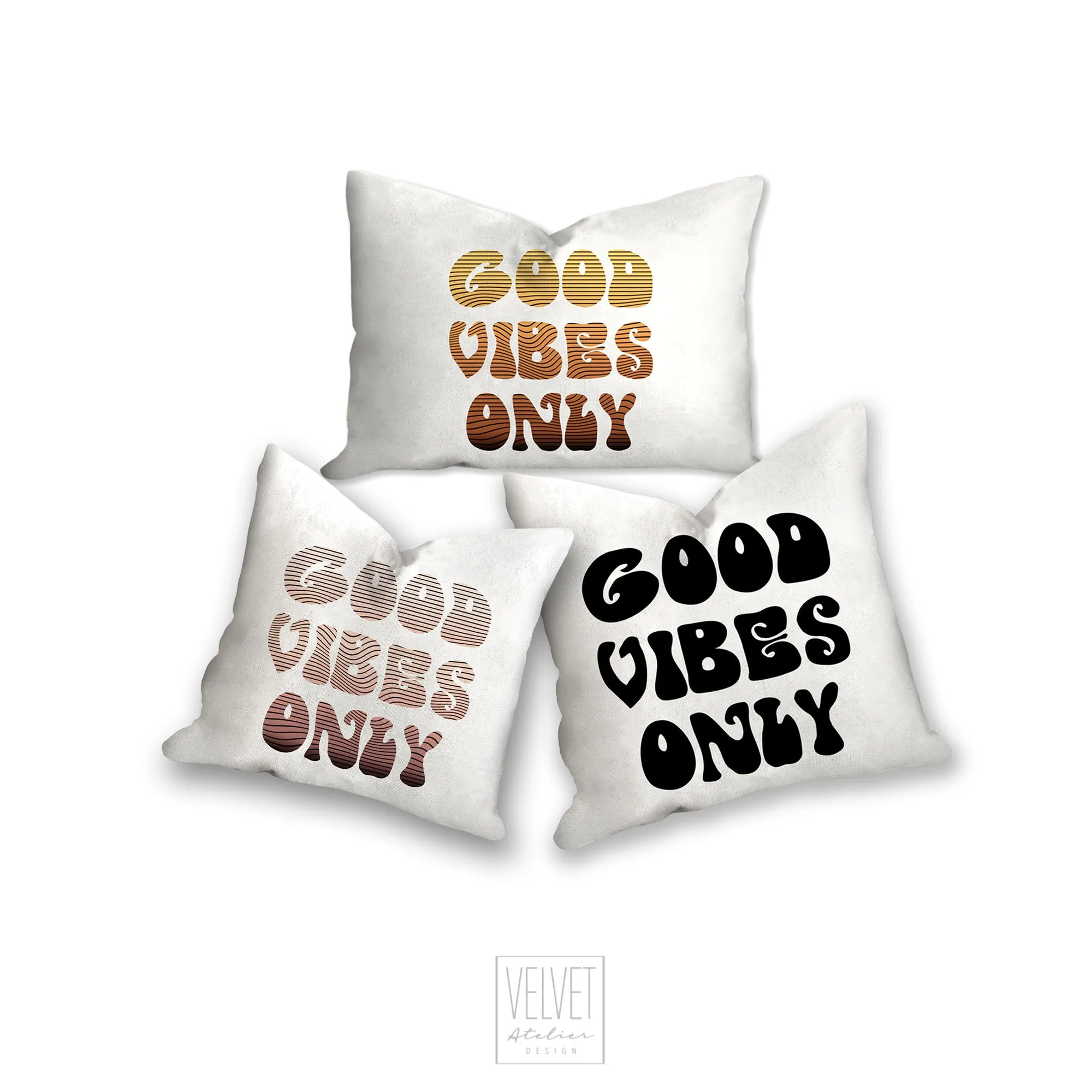 Good vibes only pillow, groovy, Boho pillow, retro pillow, throw pillow, blue colors, home decor, pillow cover and insert, accent pillow