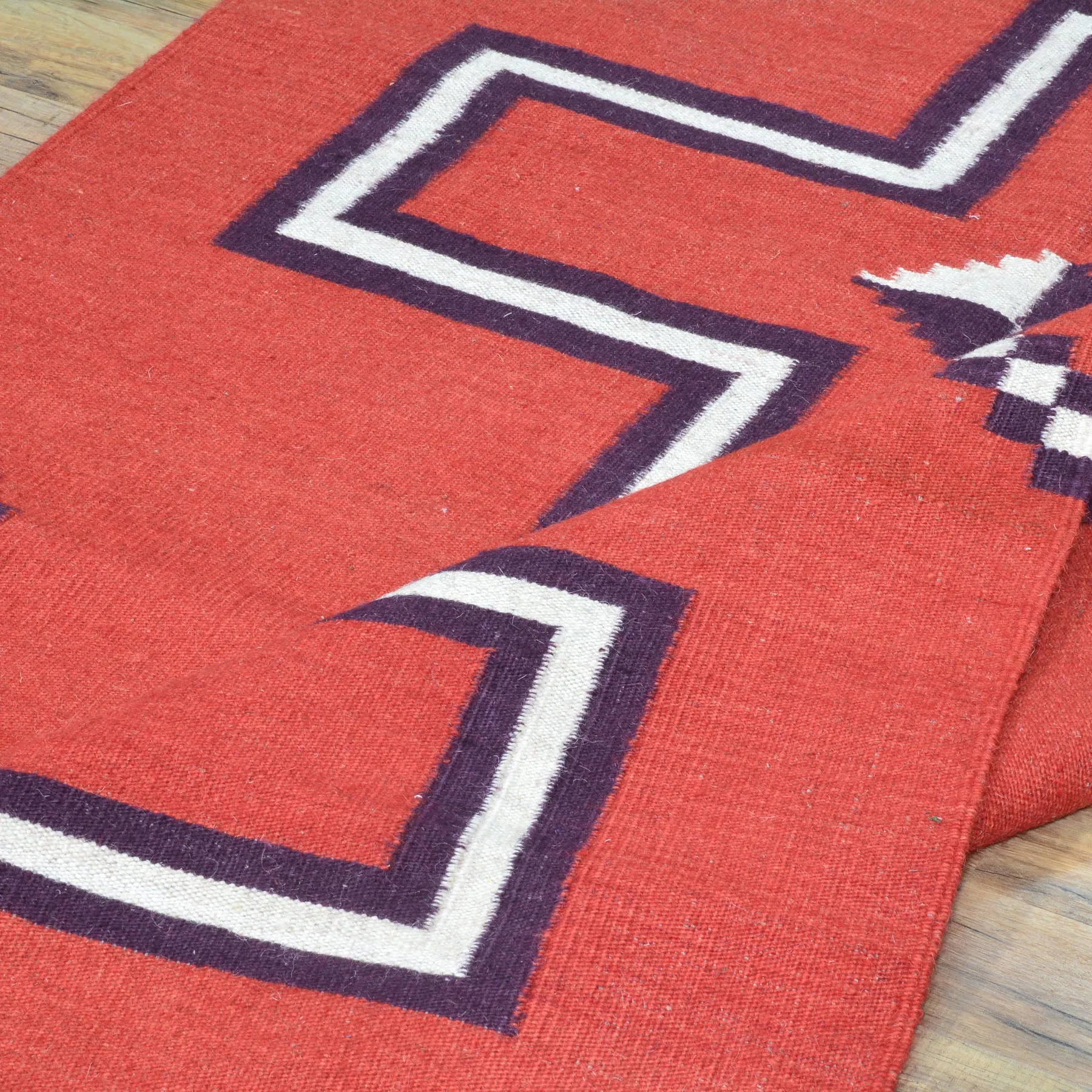 Hand-Woven Fine Southwestern Flatweave Handmade Wool Rug (Size 4.0 X 6.0) Cwral-8373
