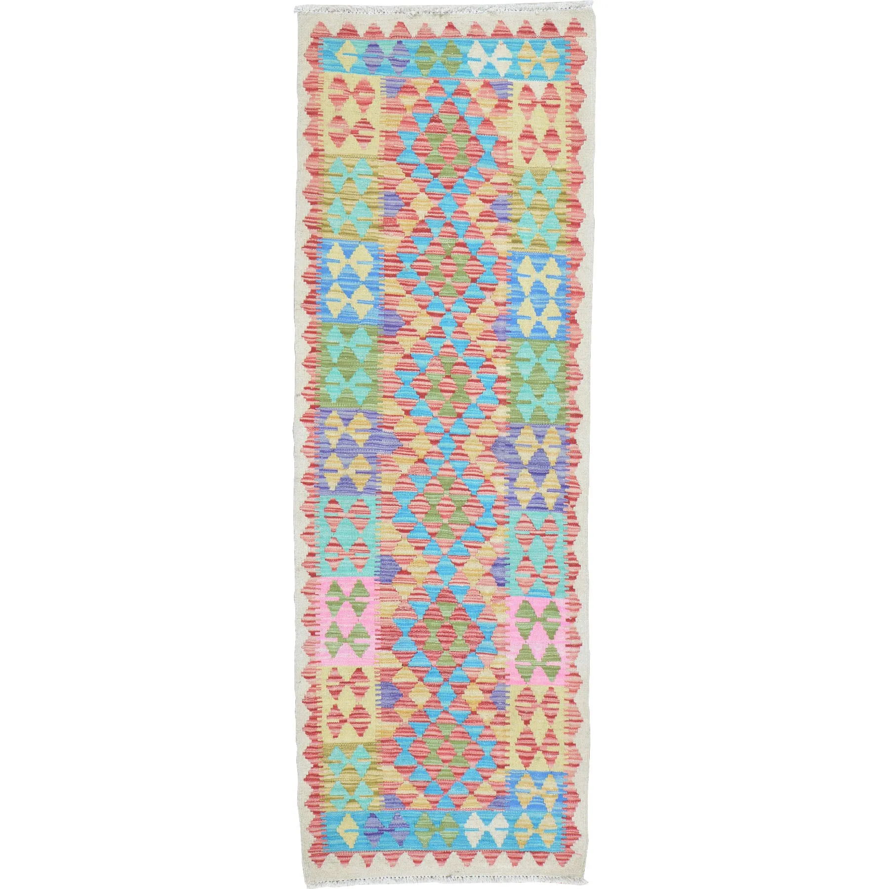Hand-Woven Reversible Momana Kilim Handmade Wool Rug (Size 2.3 X 6.4) Cwral-10101
