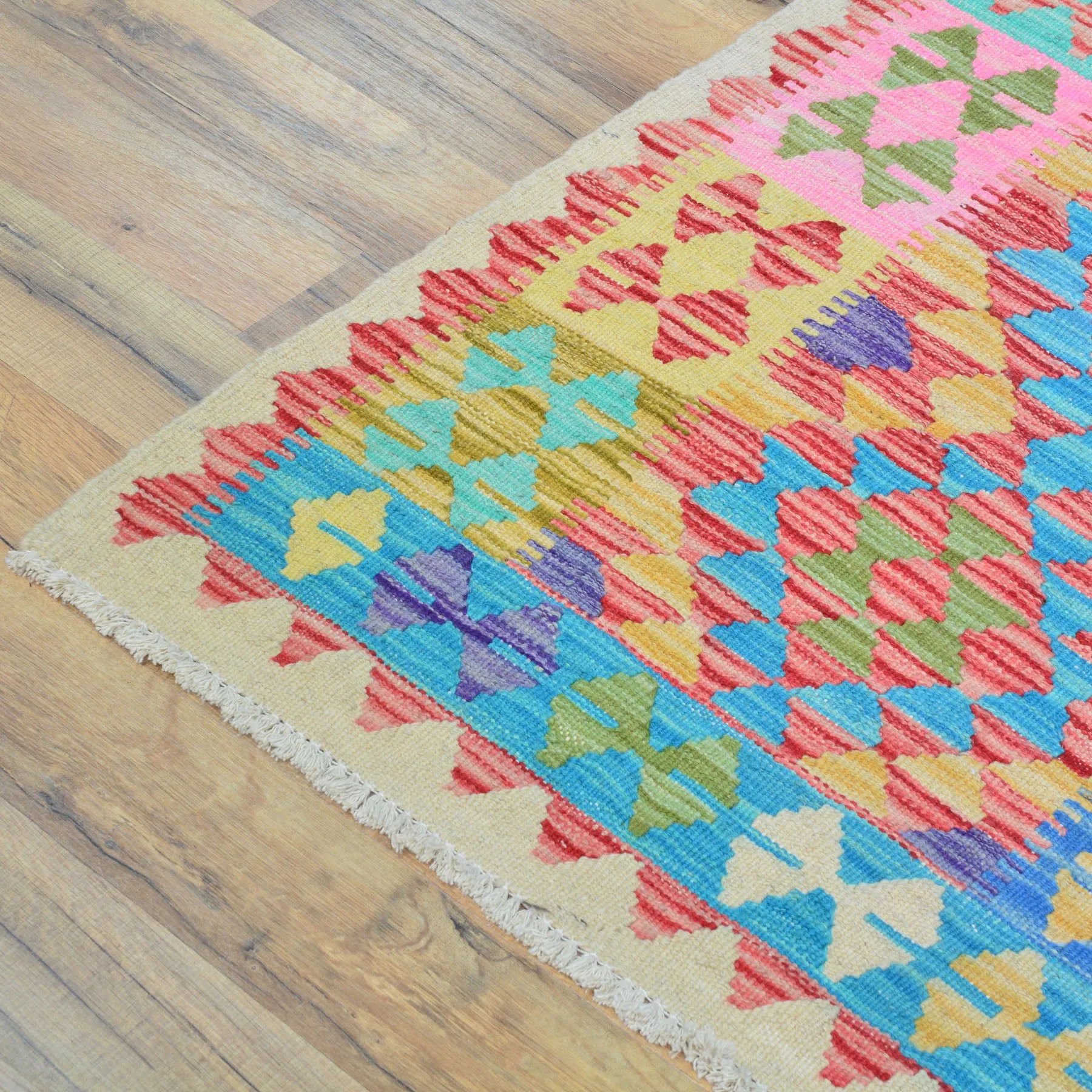 Hand-Woven Reversible Momana Kilim Handmade Wool Rug (Size 2.3 X 6.4) Cwral-10101