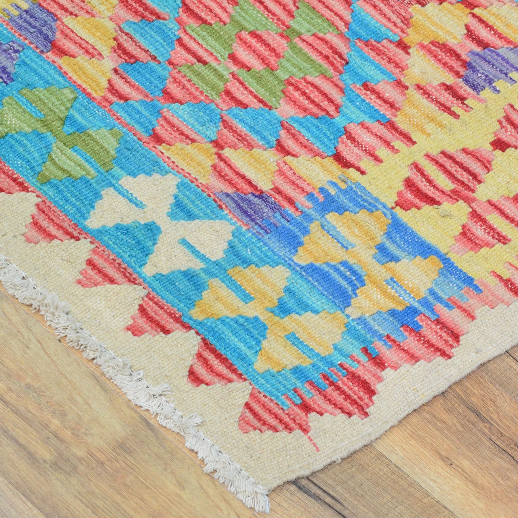 Hand-Woven Reversible Momana Kilim Handmade Wool Rug (Size 2.3 X 6.4) Cwral-10101