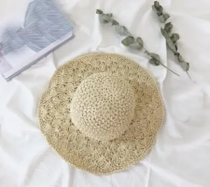 Handmade Crochet Ladies Straw Hat