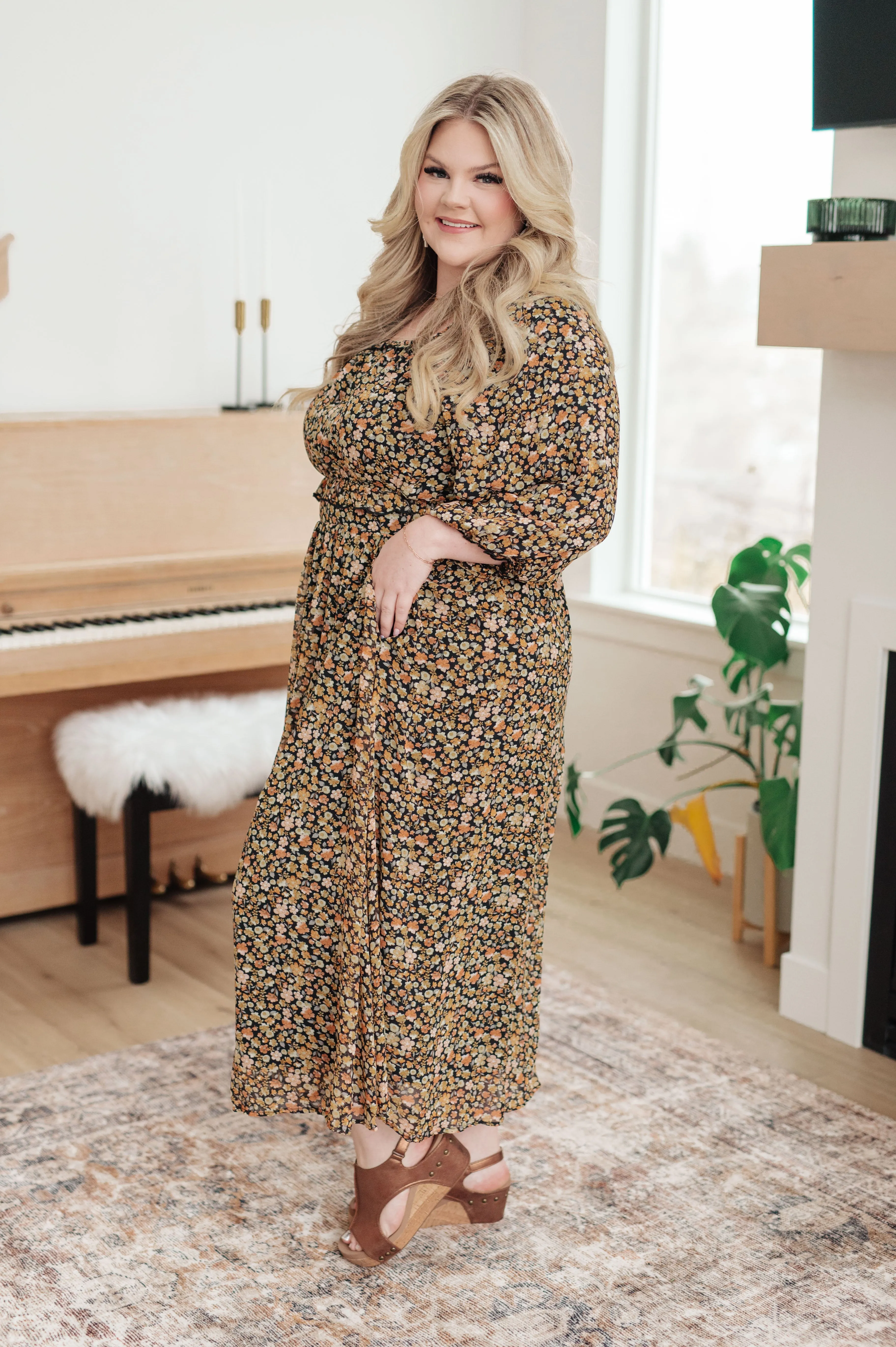 Hazel Blues® |  Ever So Briefly Floral Maxi Dress