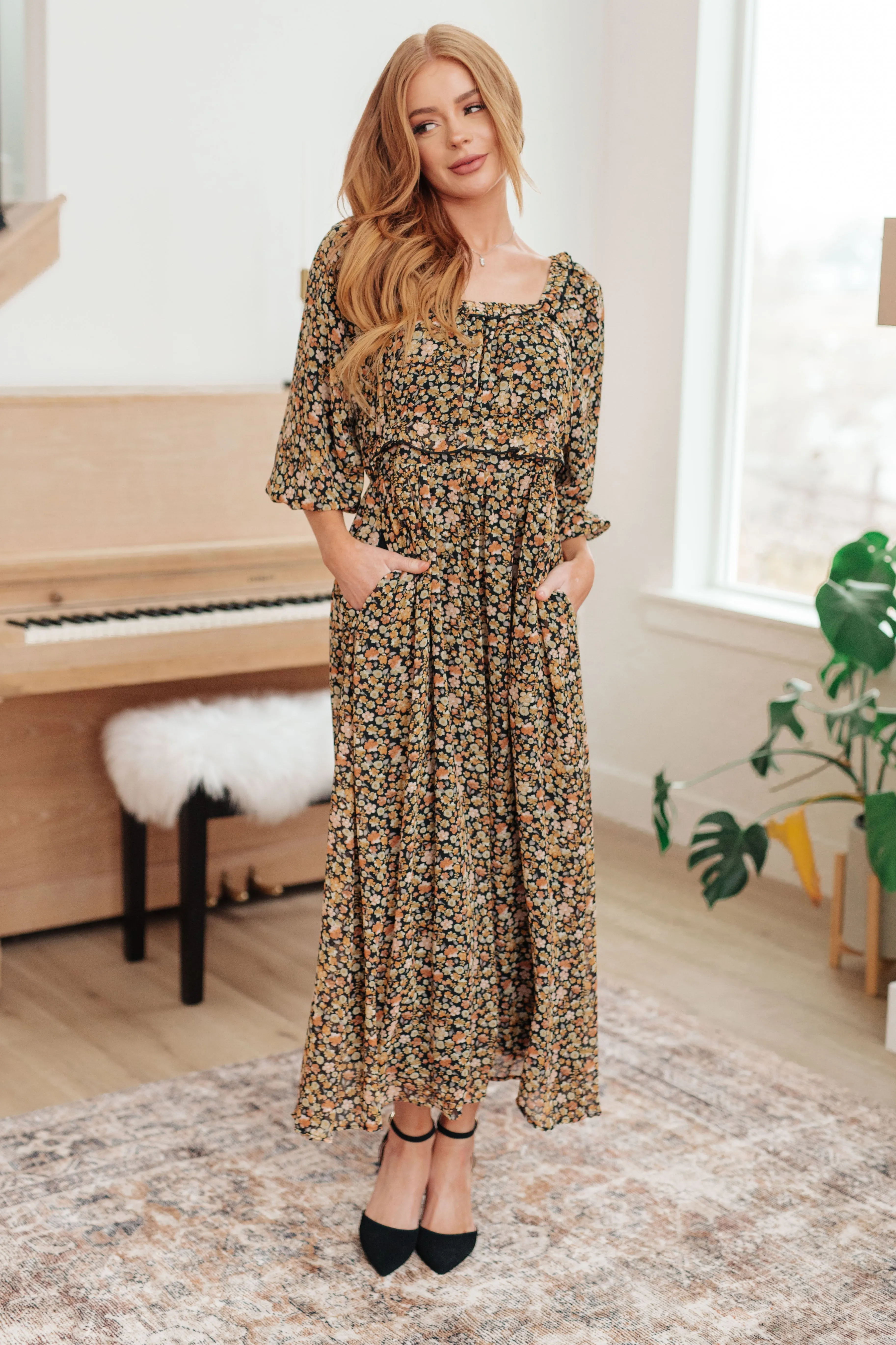 Hazel Blues® |  Ever So Briefly Floral Maxi Dress