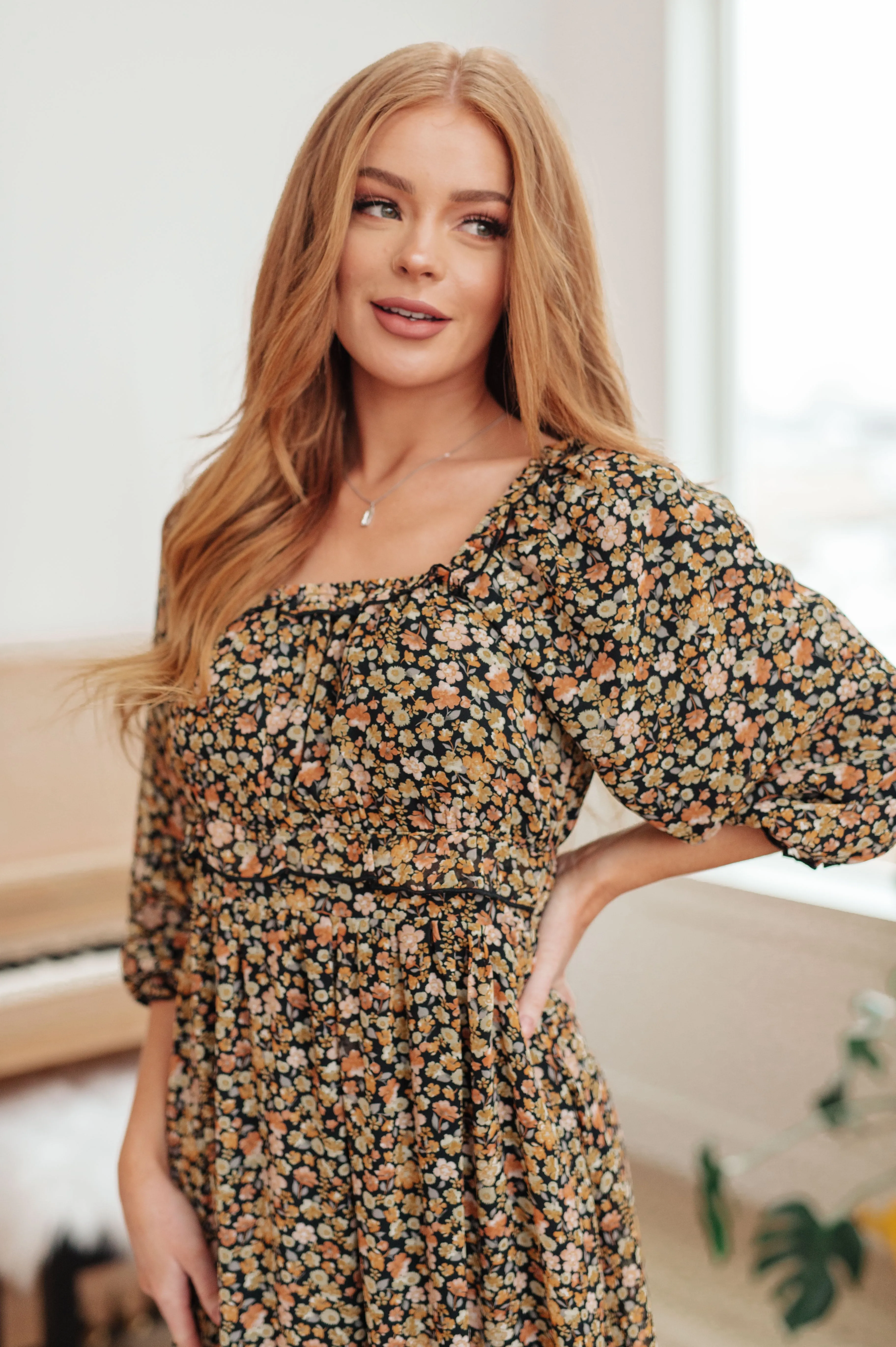 Hazel Blues® |  Ever So Briefly Floral Maxi Dress