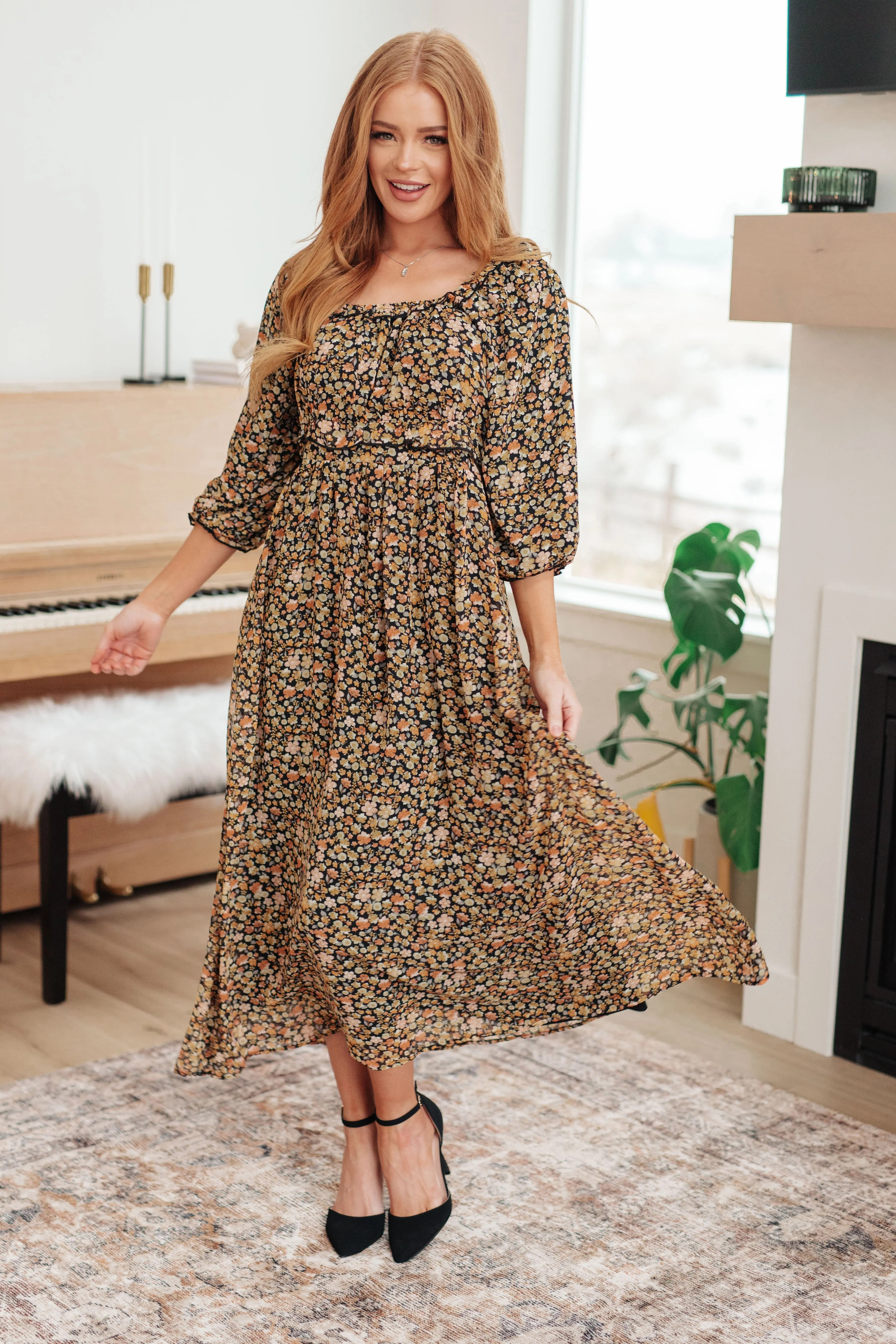 Hazel Blues® |  Ever So Briefly Floral Maxi Dress