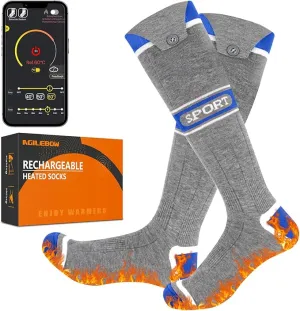 Heated Socks for Men Women,5000mAh Rechargeable Foot Warmer Electric Heating Socks with 3 Heating Settings & App Remote Control Thermal Electric Socks,Warm Socks for Hunting Skiing Camping Hiking