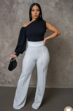 High Waisted White Pants