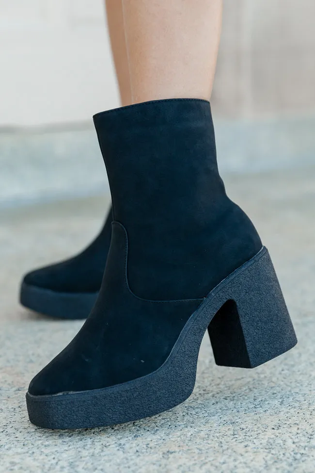Hilary Black Square Toe Platform Booties FINAL SALE