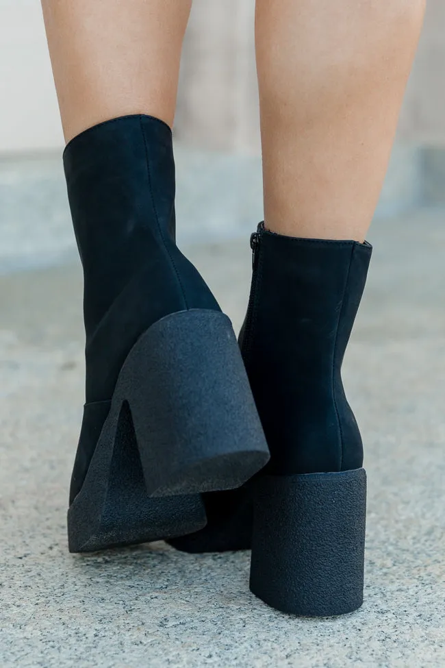 Hilary Black Square Toe Platform Booties FINAL SALE