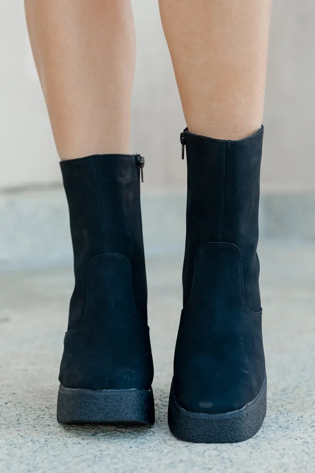 Hilary Black Square Toe Platform Booties FINAL SALE