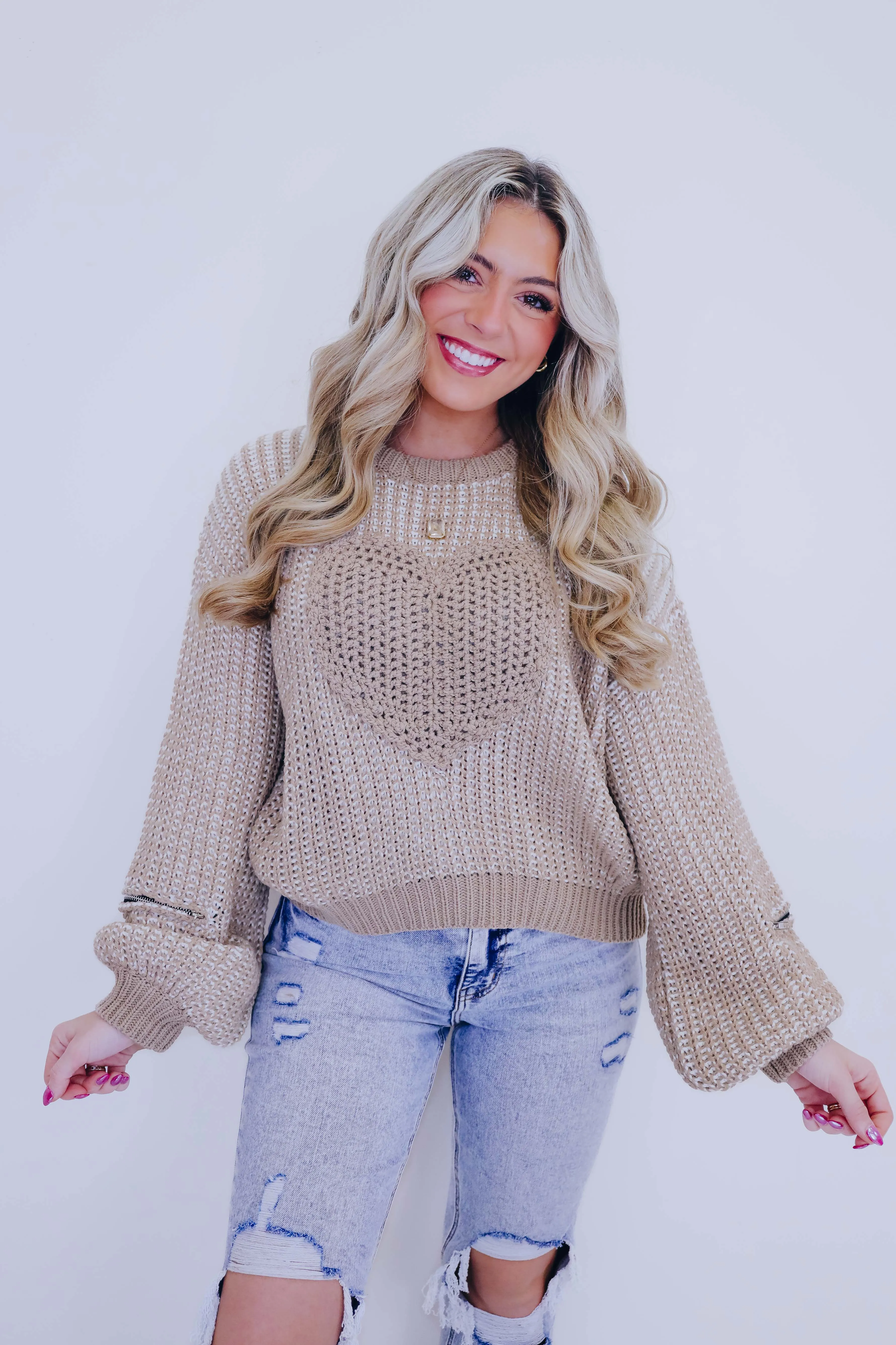 I Heart A Cozy Cropped Sweater By POL - 4 Colors