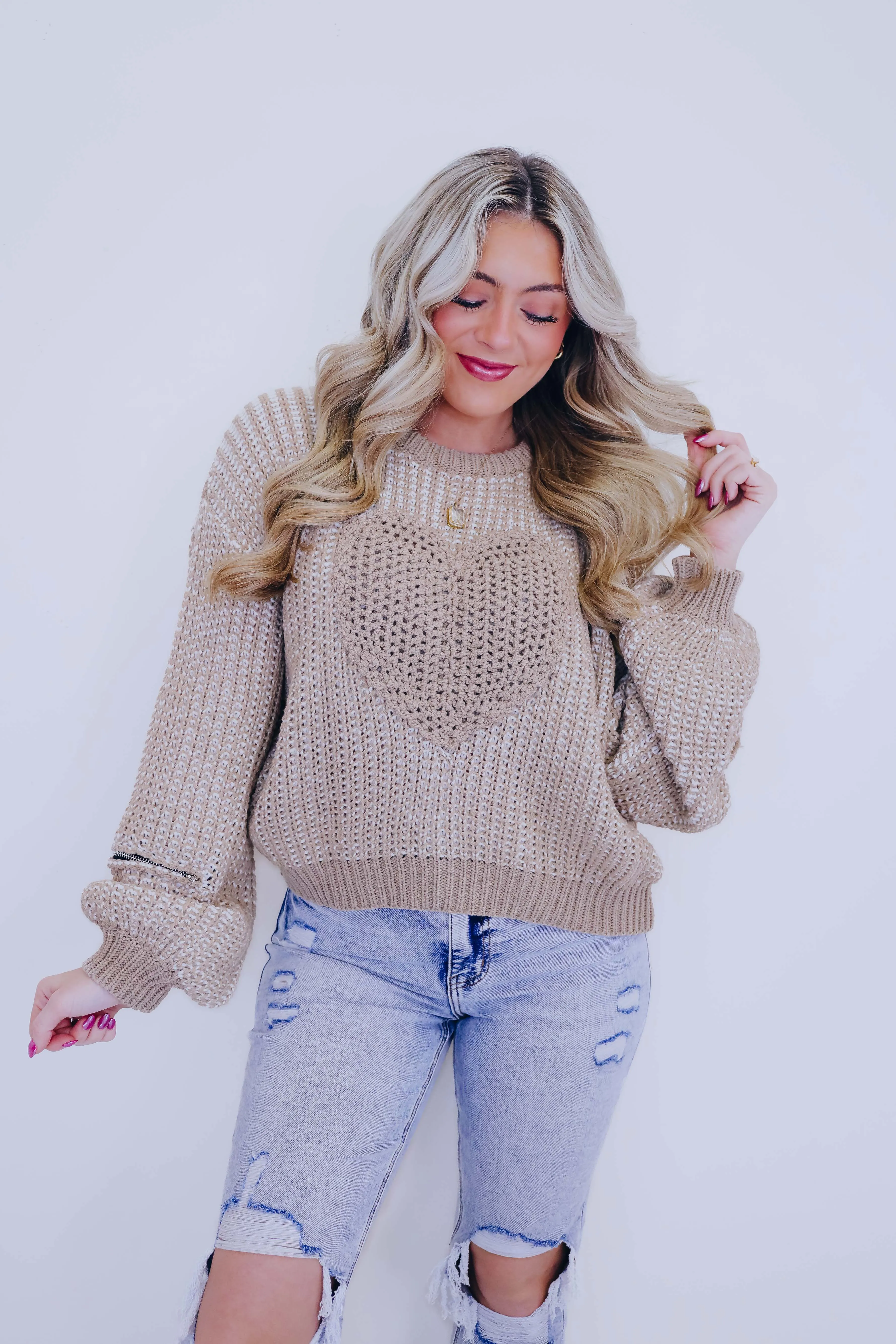 I Heart A Cozy Cropped Sweater By POL - 4 Colors