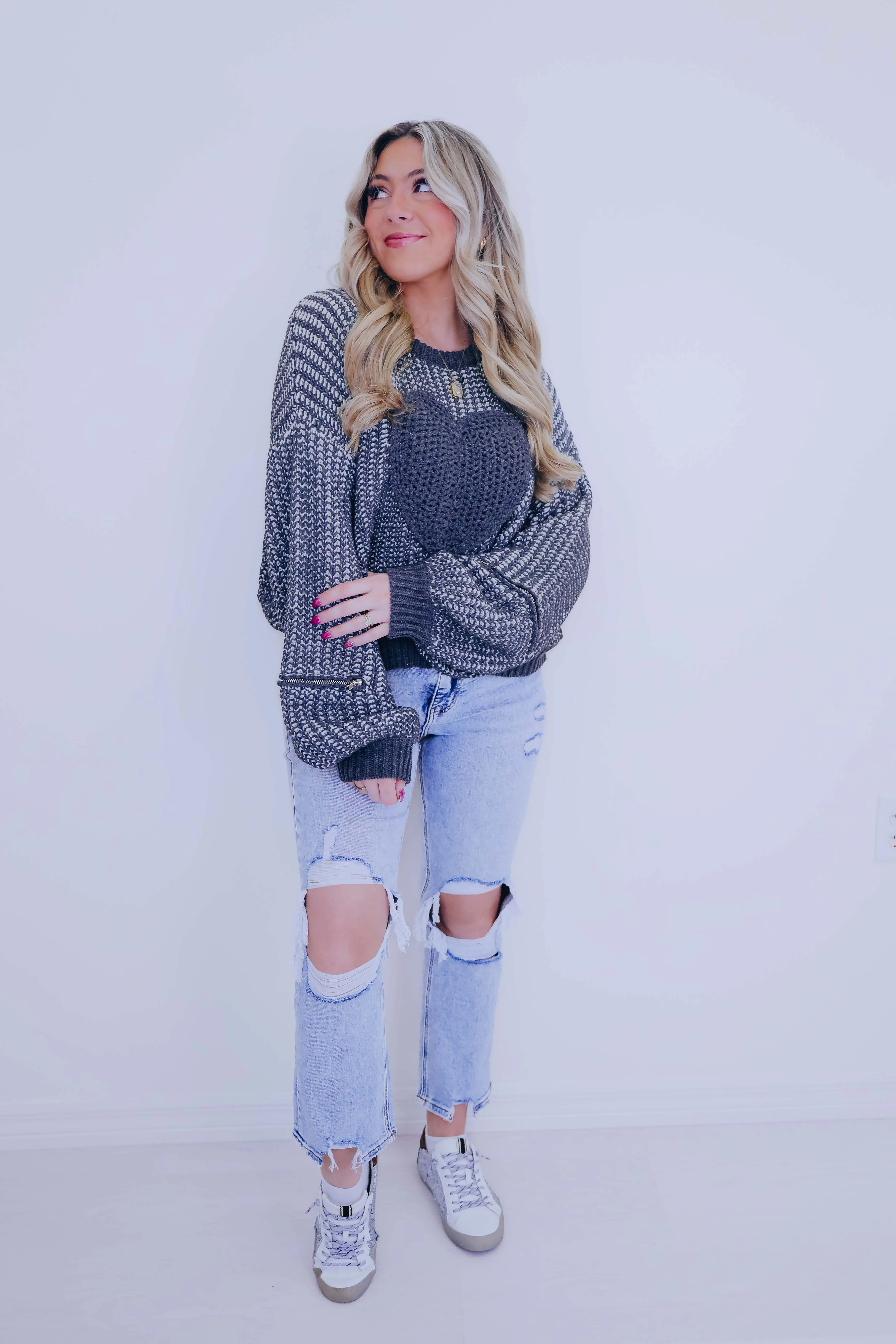 I Heart A Cozy Cropped Sweater By POL - 4 Colors