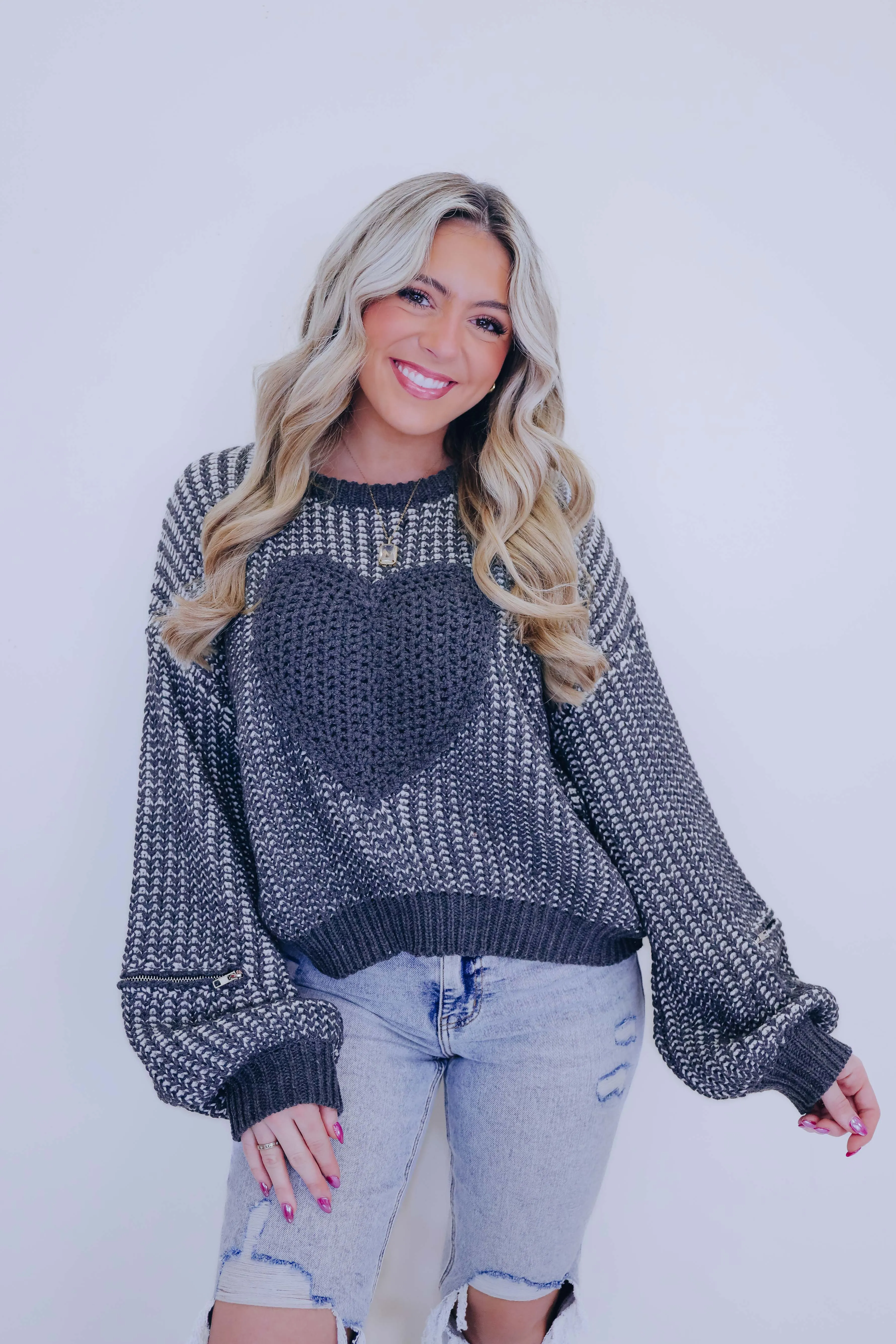 I Heart A Cozy Cropped Sweater By POL - 4 Colors