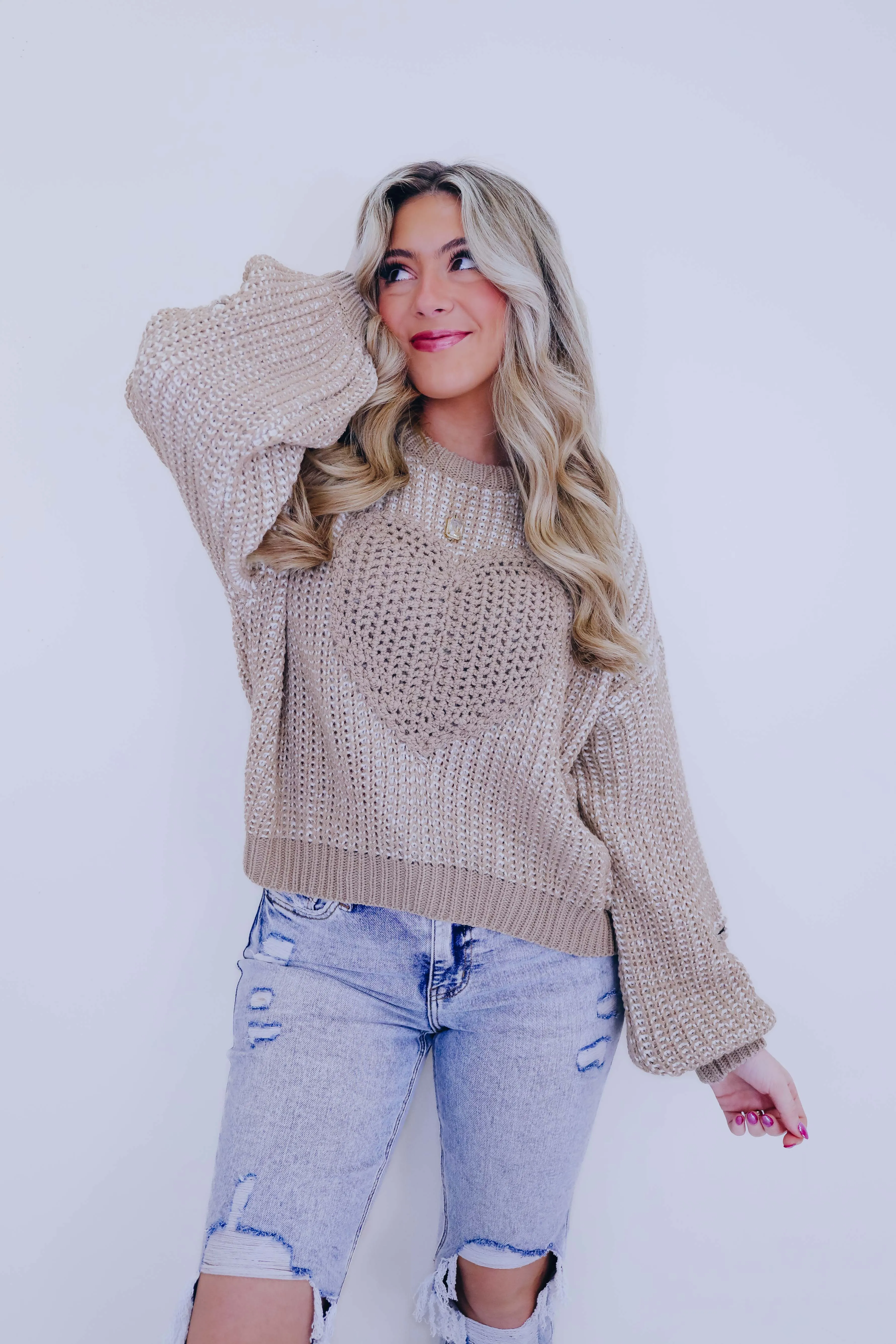 I Heart A Cozy Cropped Sweater By POL - 4 Colors