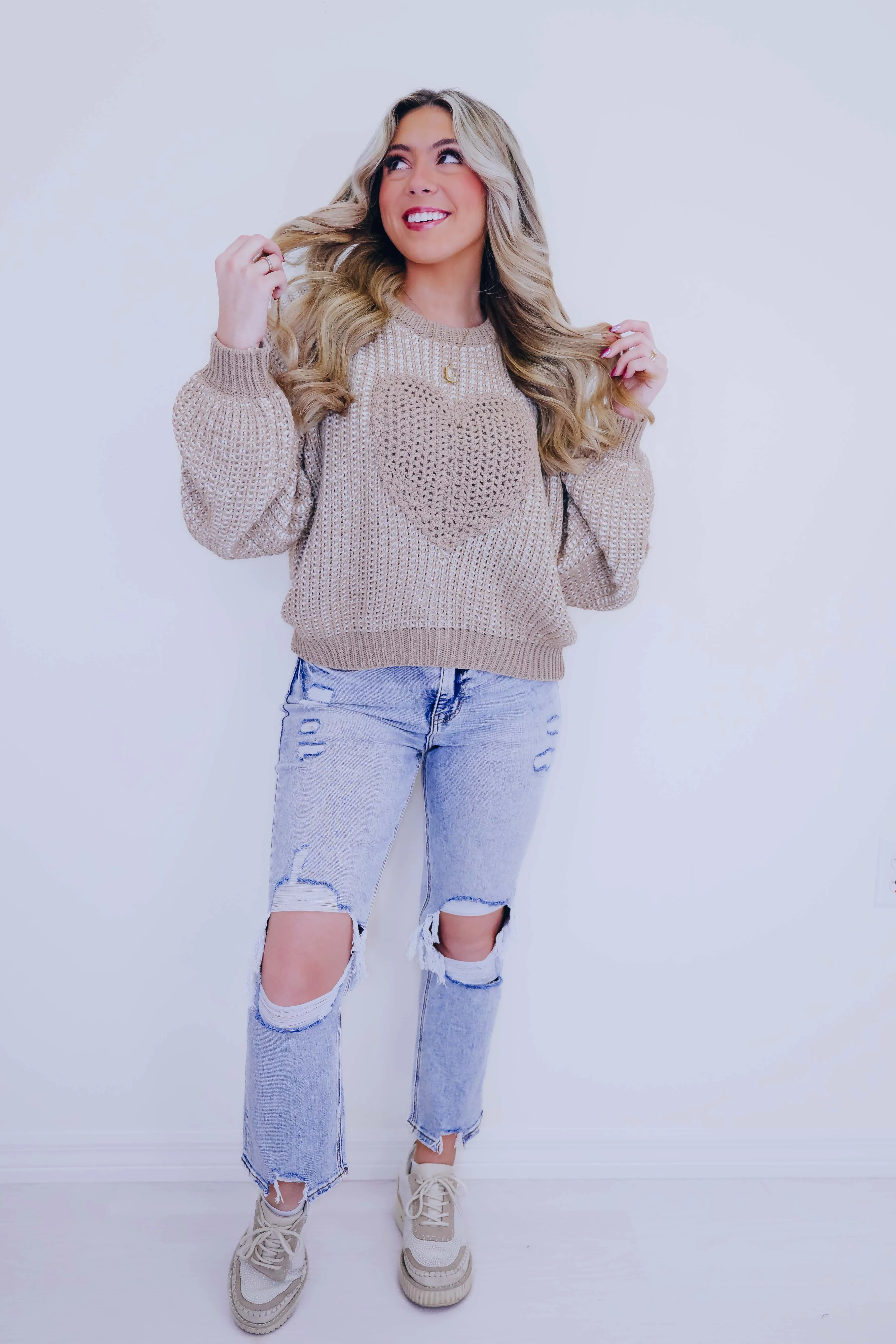 I Heart A Cozy Cropped Sweater By POL - 4 Colors