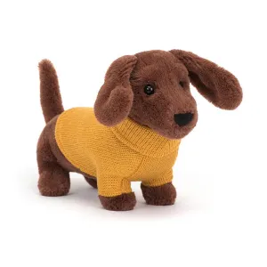Jellycat Sweater Sausage Dog - Yellow