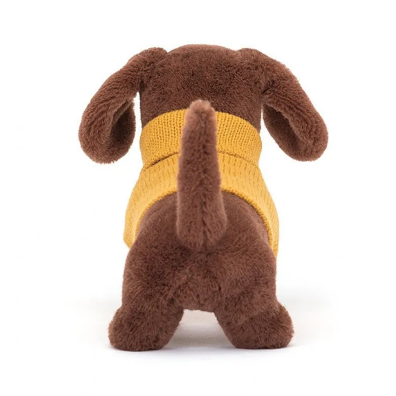 Jellycat Sweater Sausage Dog - Yellow