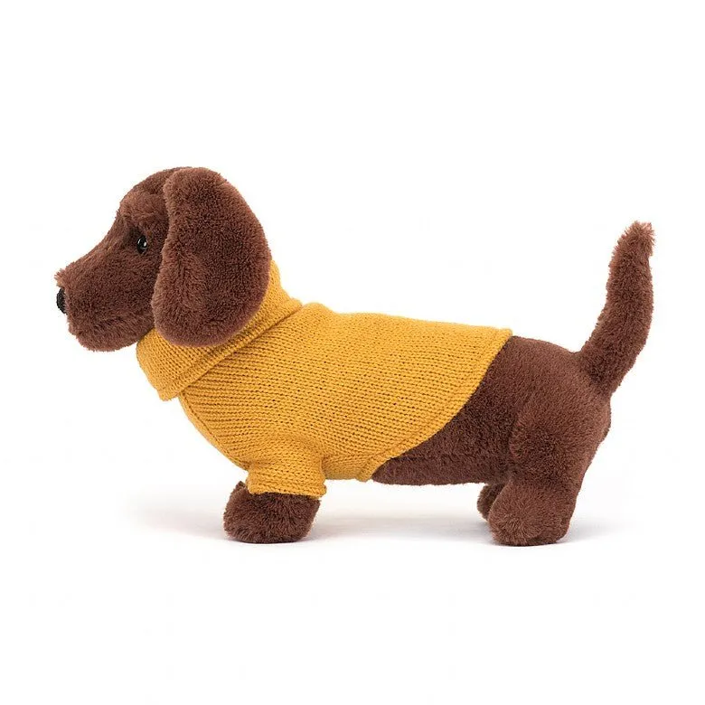Jellycat Sweater Sausage Dog - Yellow