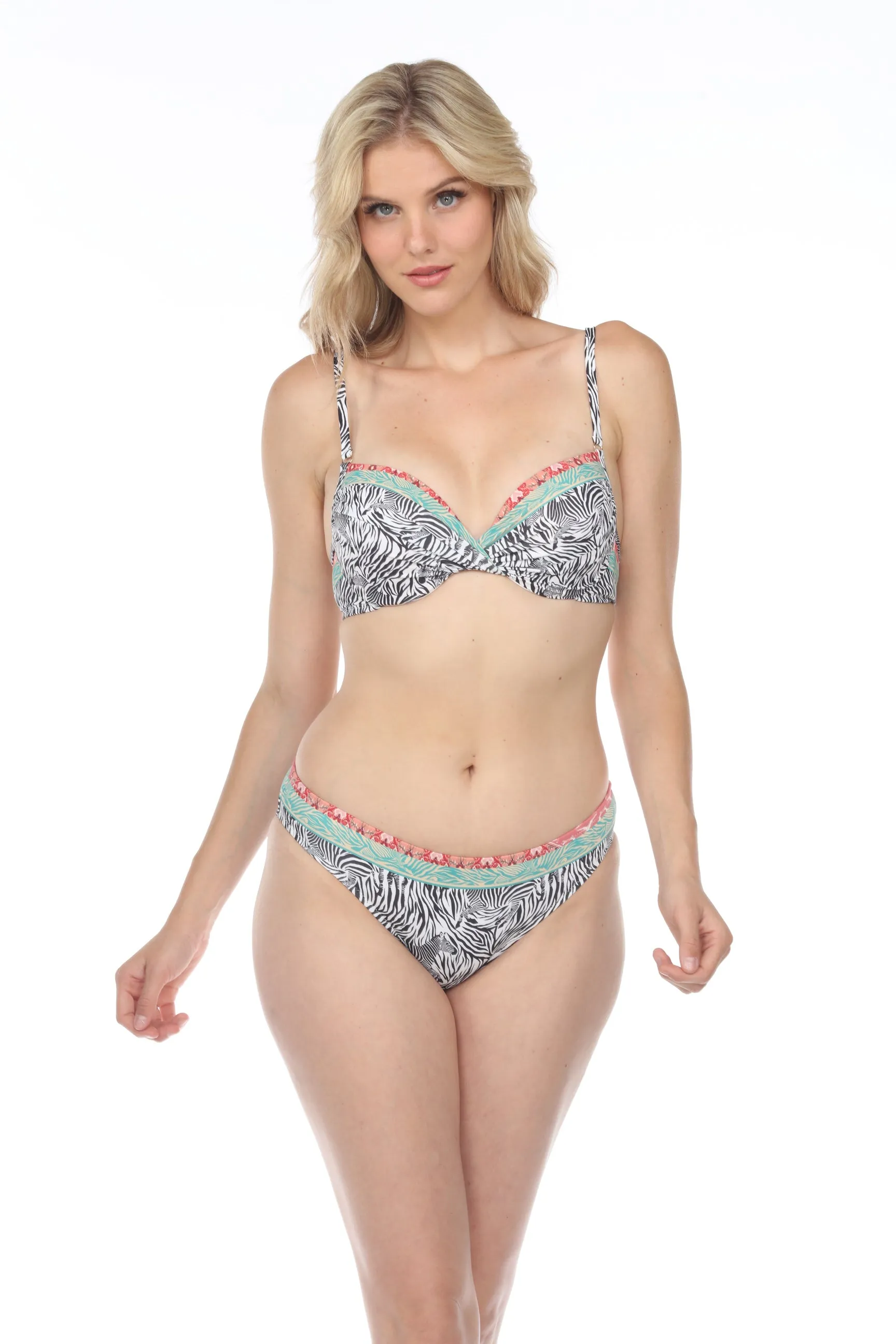 Johnny Was Zebra Twist Top Boho Chic CSW7422-M