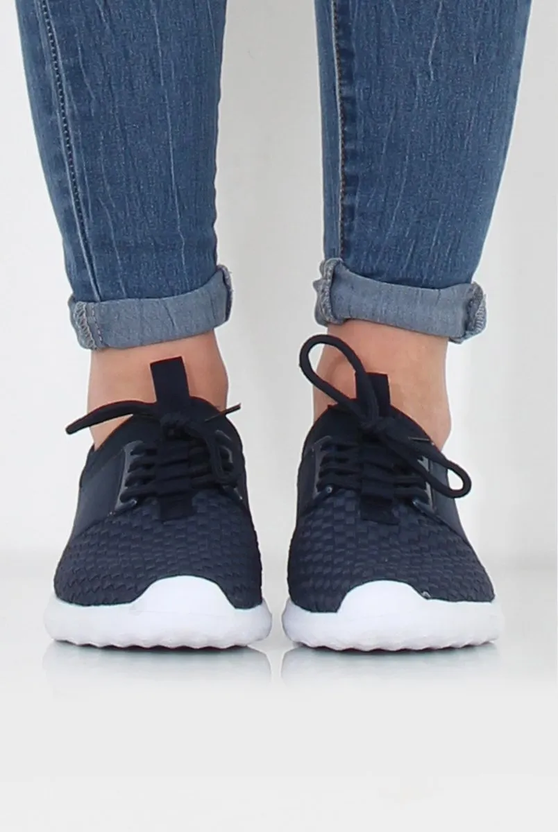 Karlee Blue Woven Trainers