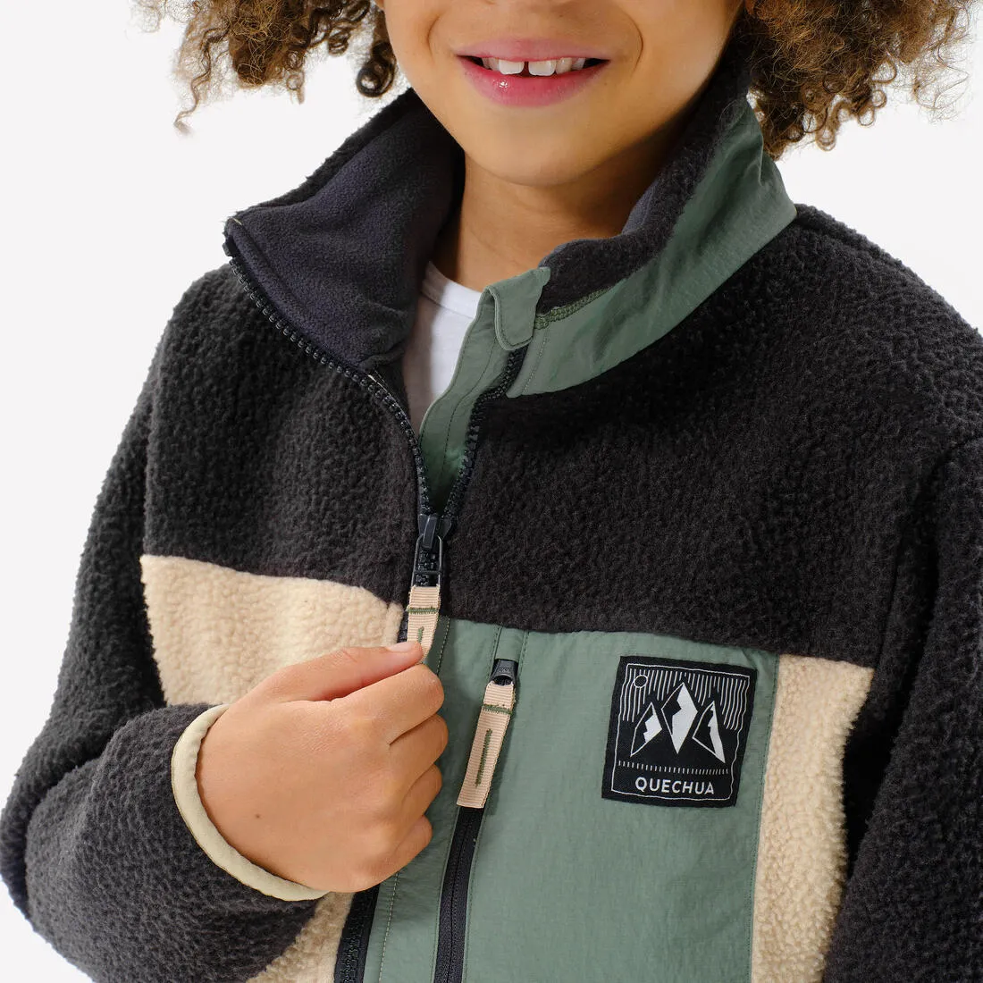 Kids’ Sherpa hiking jacket - MH500 blue - 7-15 years