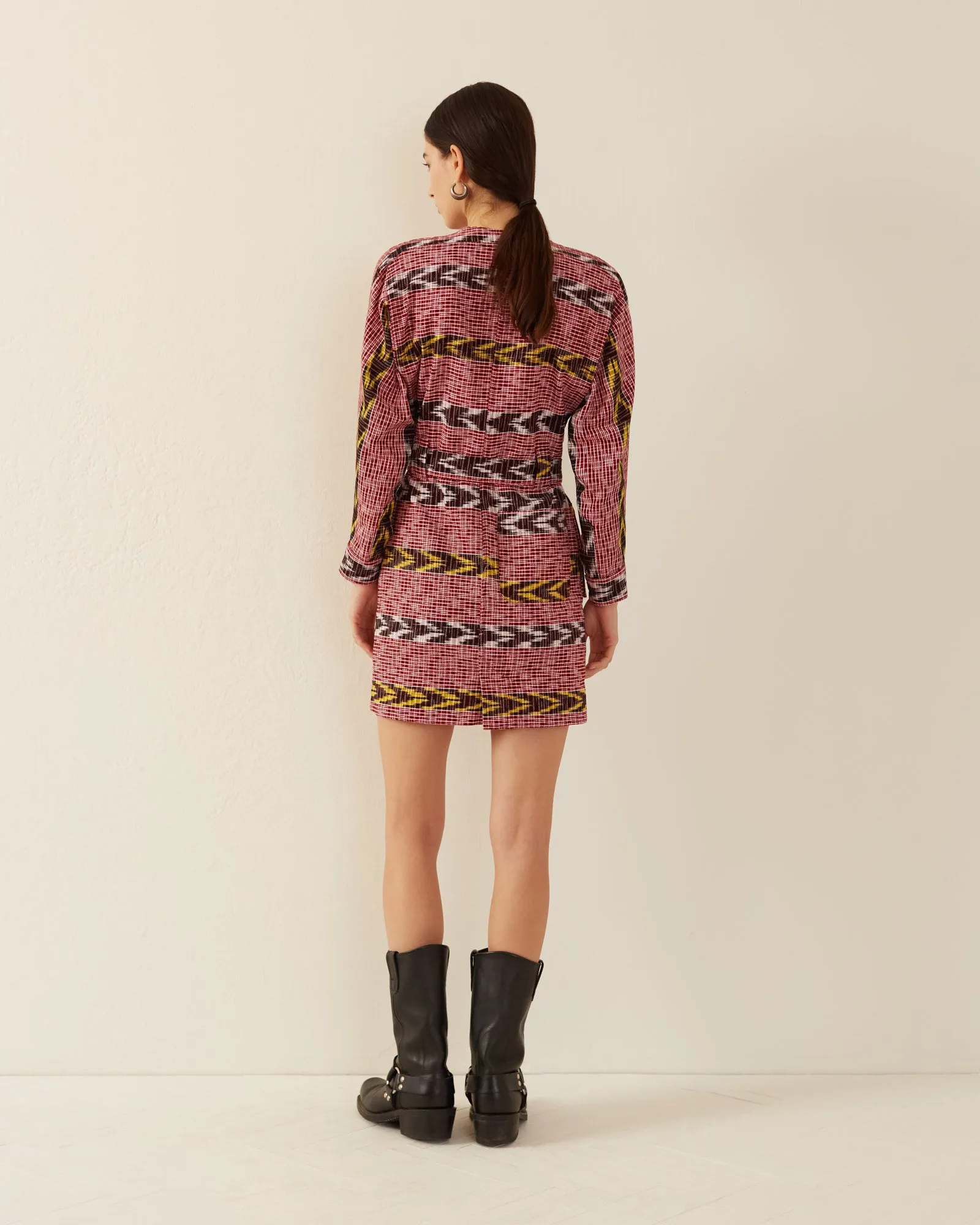 Laurent Pomegranate Ikat Dress